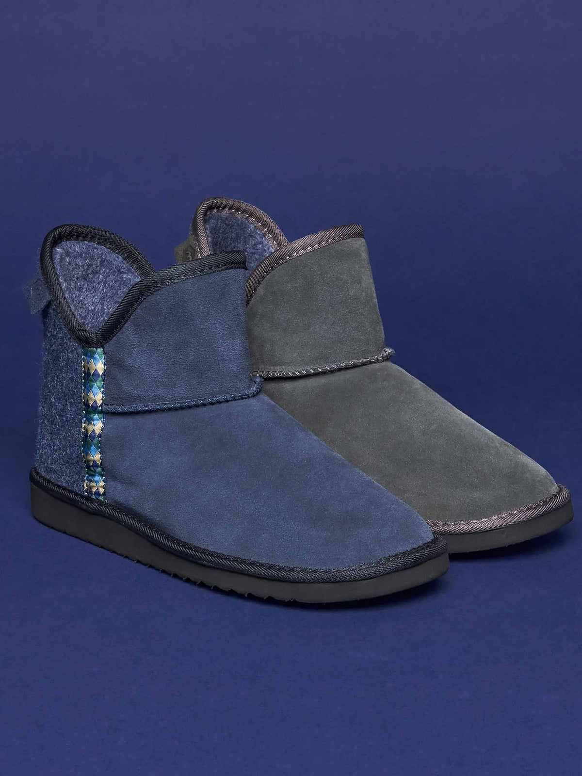 Blue men's slipper boots - KALTER NAVY