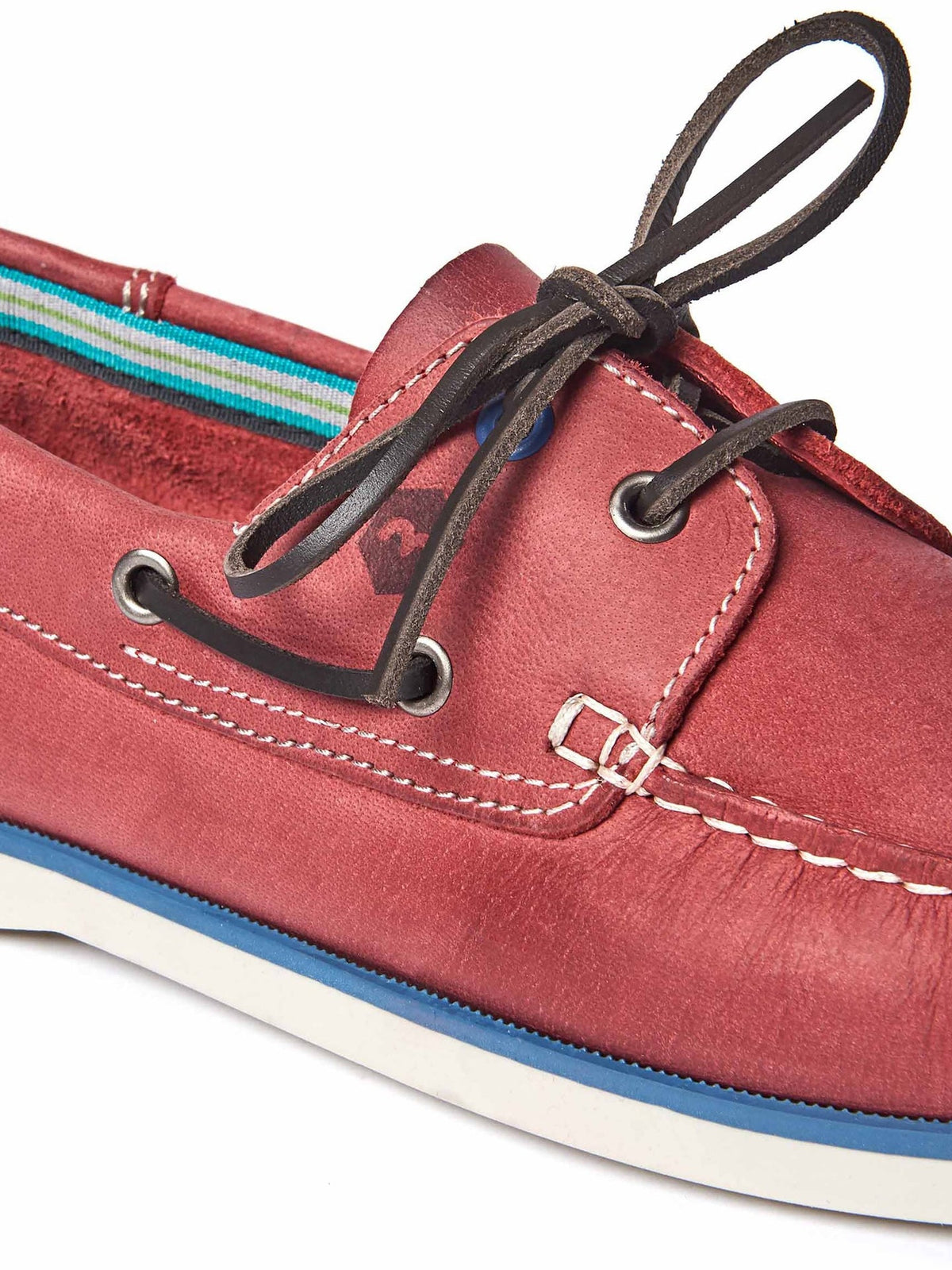 Blue men's waxy leather deck shoes - CROYDE NAVY