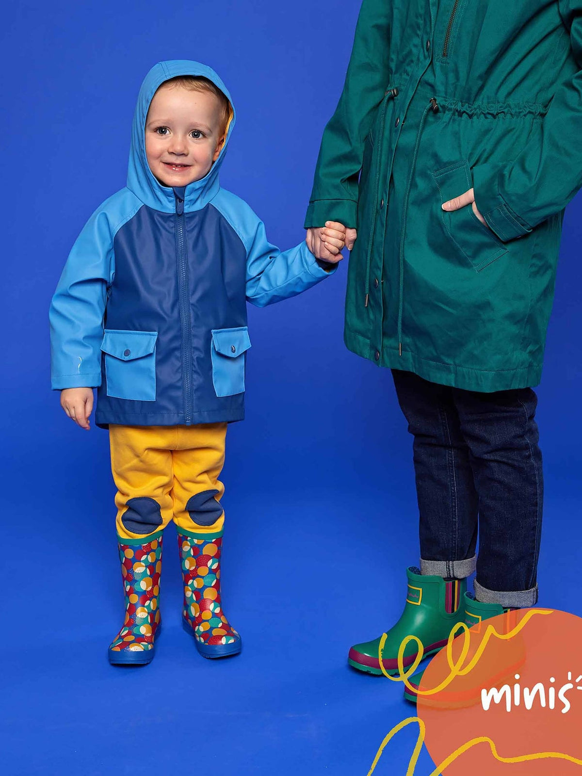 Blue kids patterned welly boots - NEMO INDIGO WOODLAND