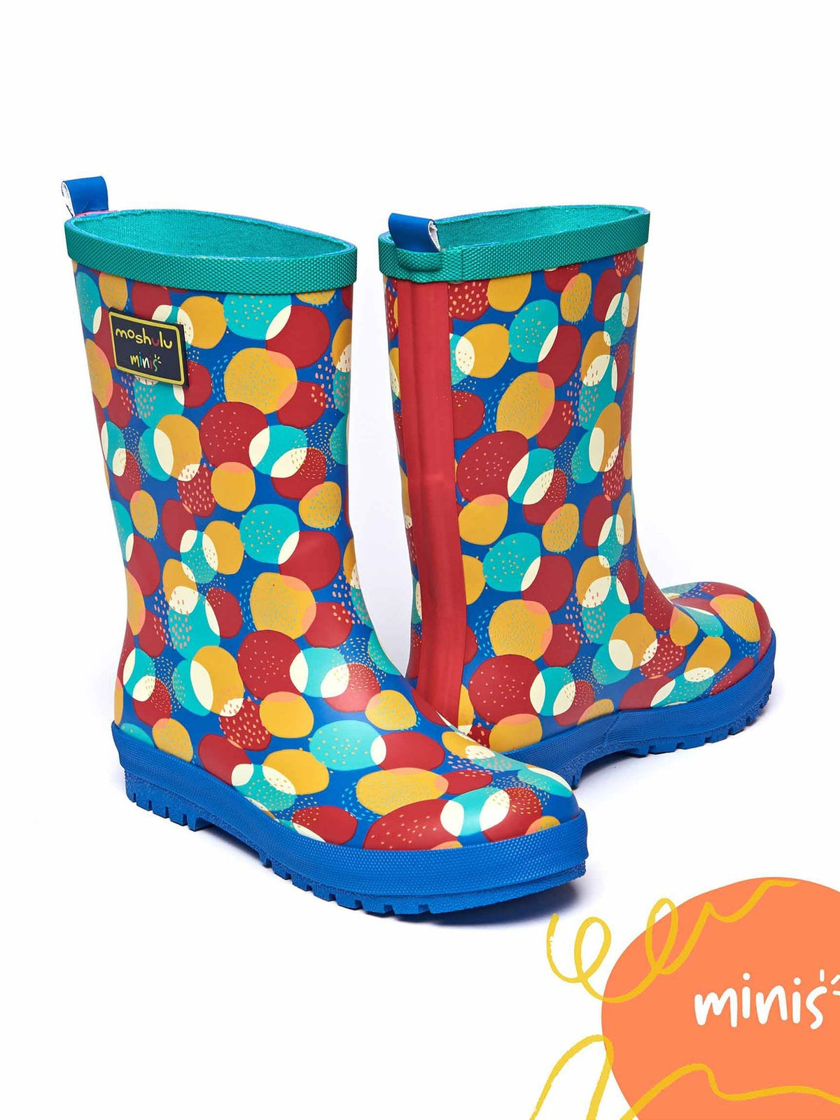 Multi kids patterned welly boots - NEMO COBALT CONFETTI SPOT