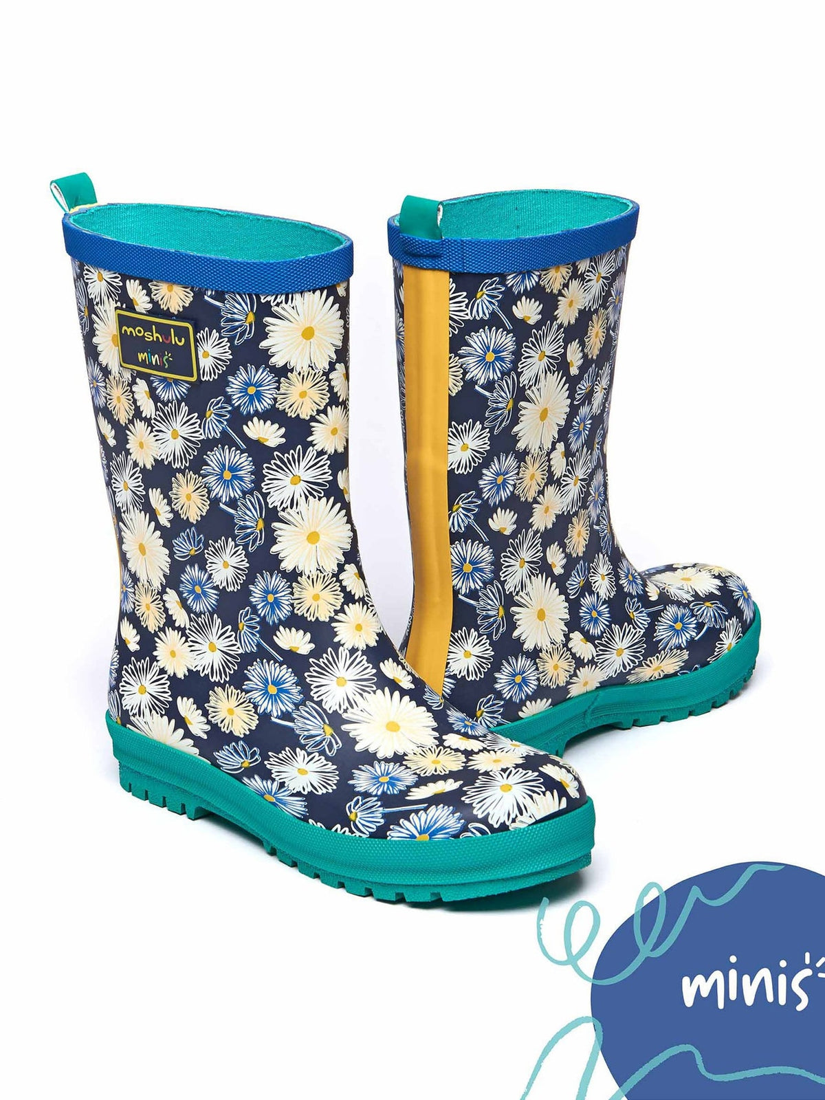 Multi kids patterned welly boots - NEMO INDIGO DAISY