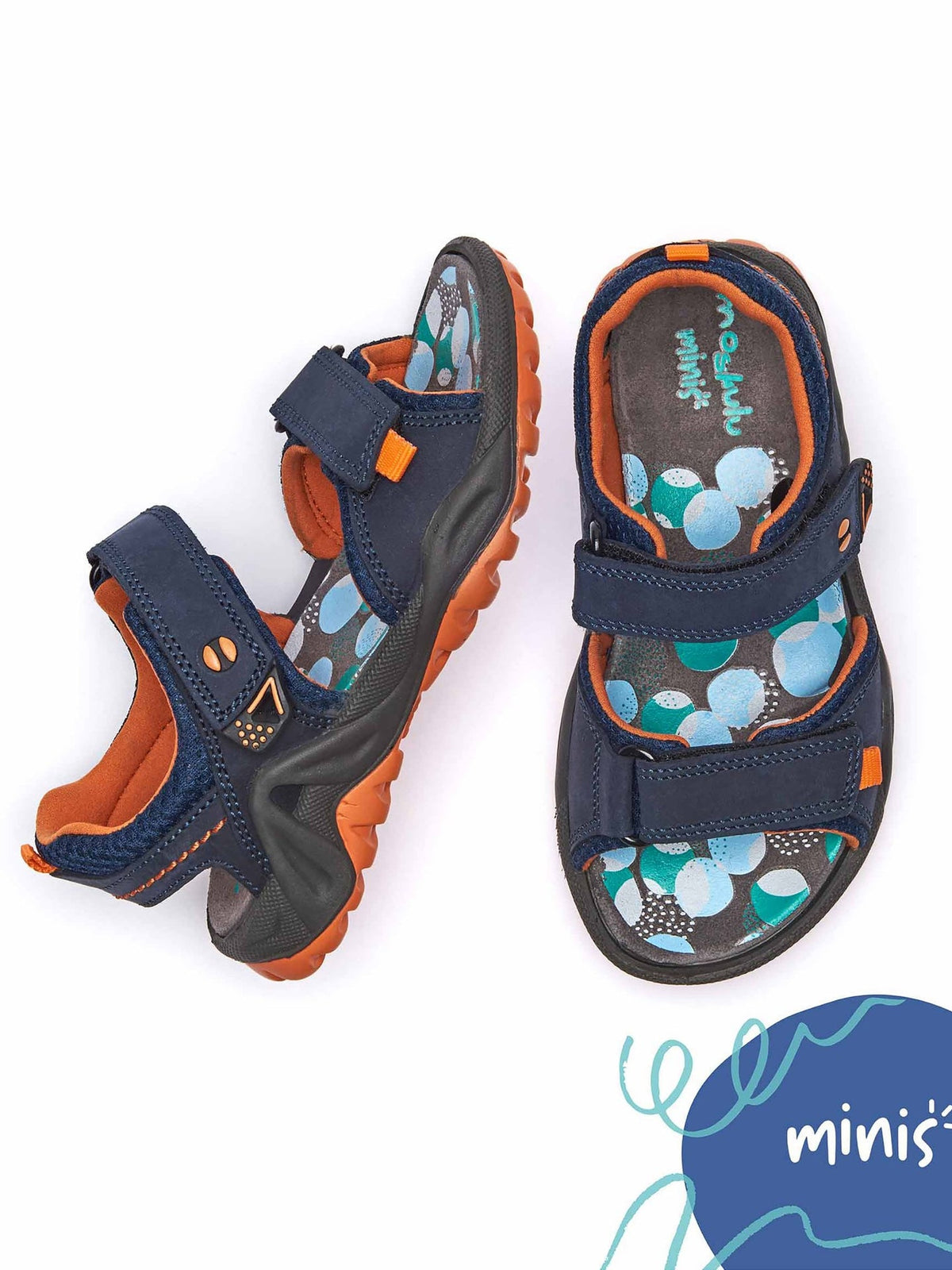 Blue kids nubuck adventure sandals - SLIDING INDIGO