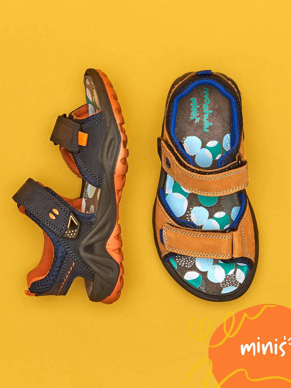 Blue kids nubuck adventure sandals - SLIDING INDIGO
