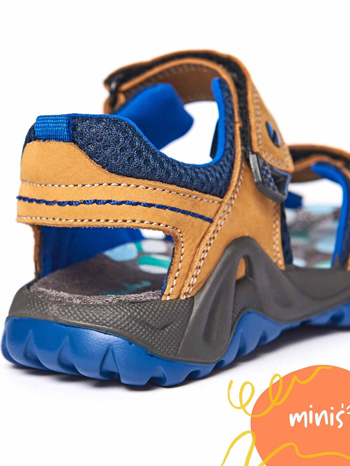 Brown kids nubuck adventure sandals - SLIDING TAN