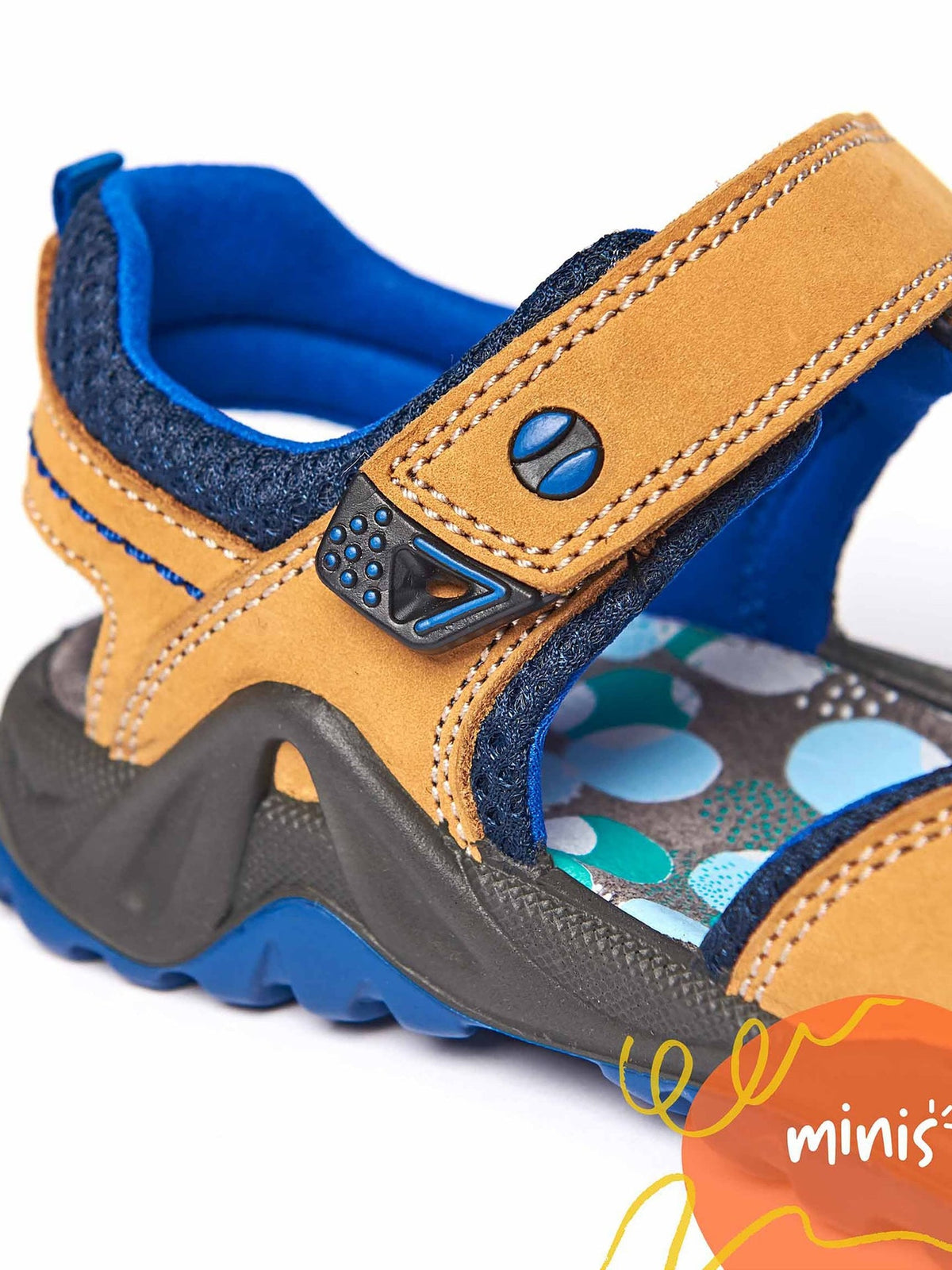 Blue kids nubuck adventure sandals - SLIDING INDIGO
