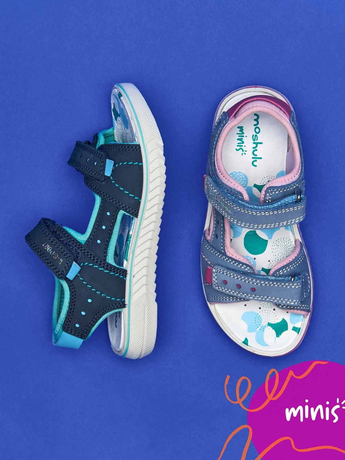 Blue kids nubuck everyday sandals - SKIPPING LIGHT DENIM