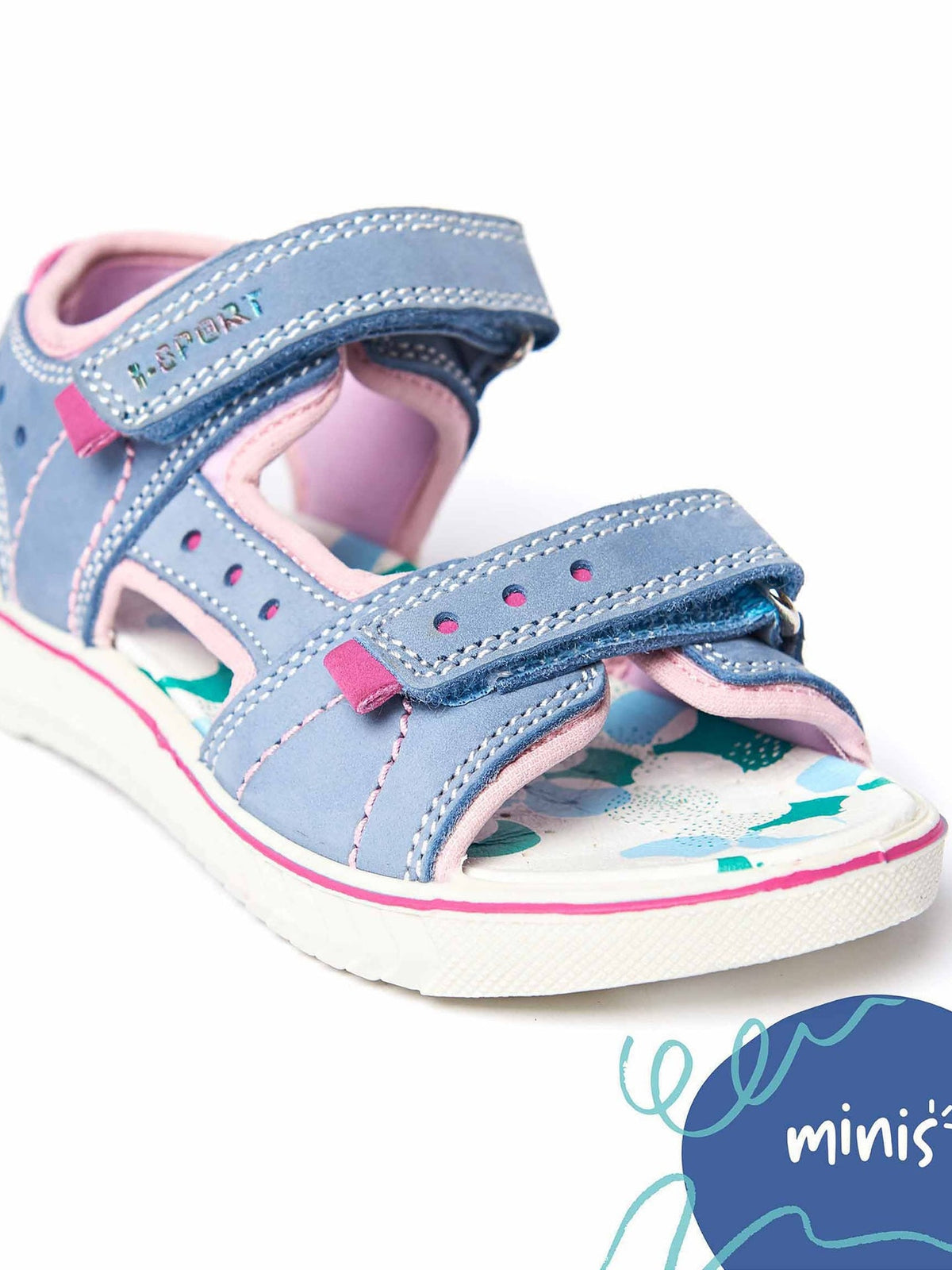Blue kids nubuck everyday sandals - SKIPPING INDIGO