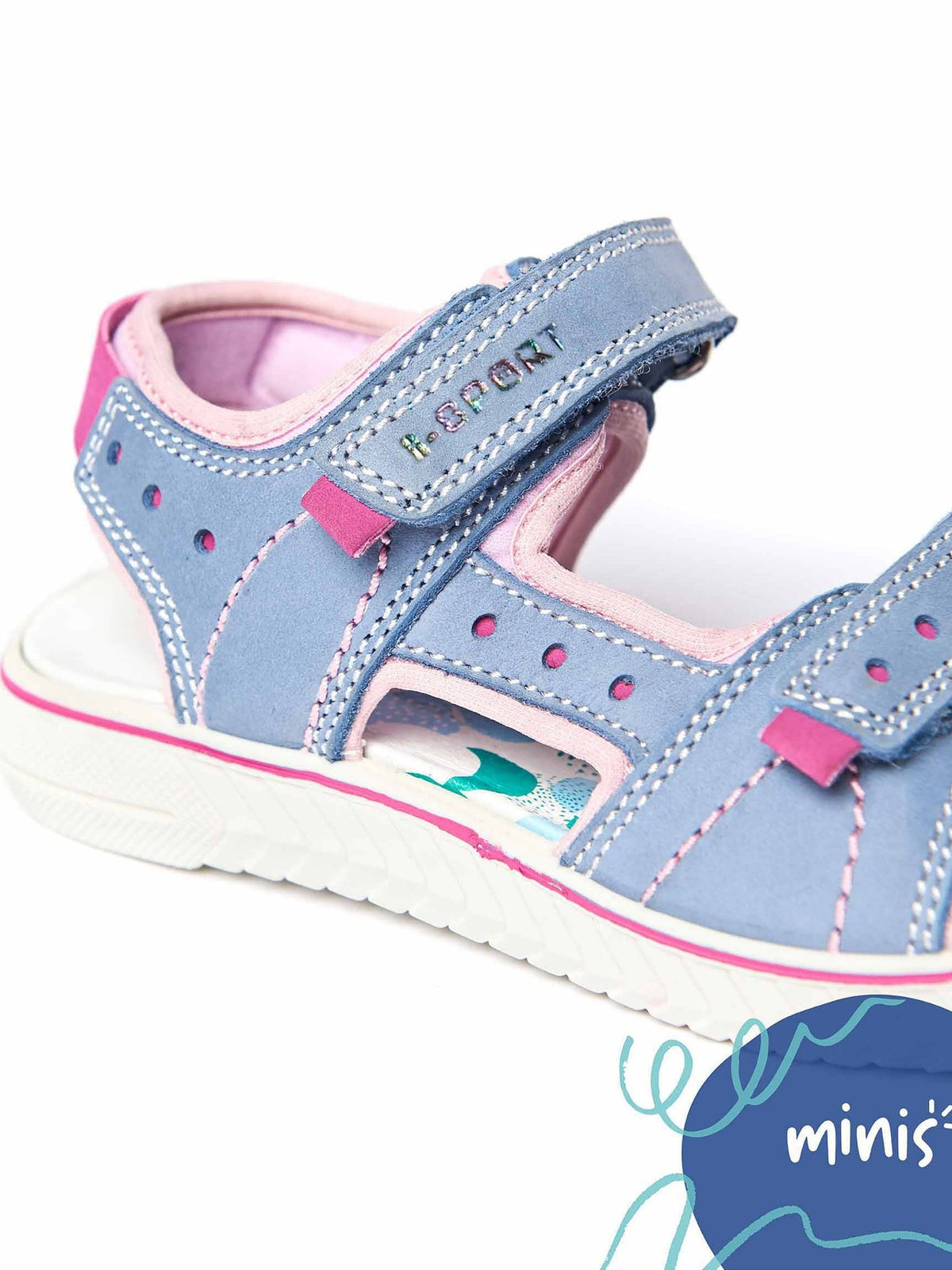 Blue kids nubuck everyday sandals - SKIPPING INDIGO