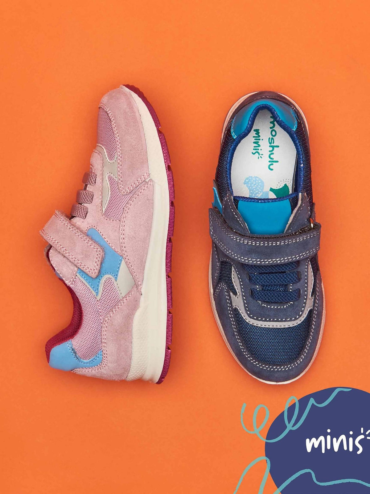 Blue kids faux leather trainers - JUMPING AEGEAN BLUE