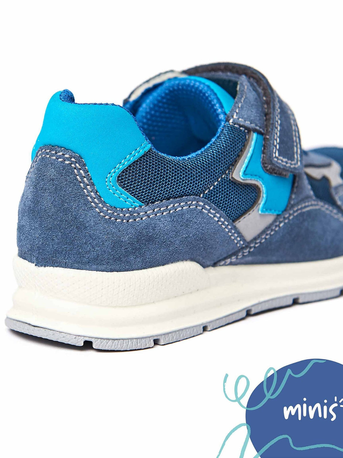 Blue kids faux leather trainers - JUMPING AEGEAN BLUE