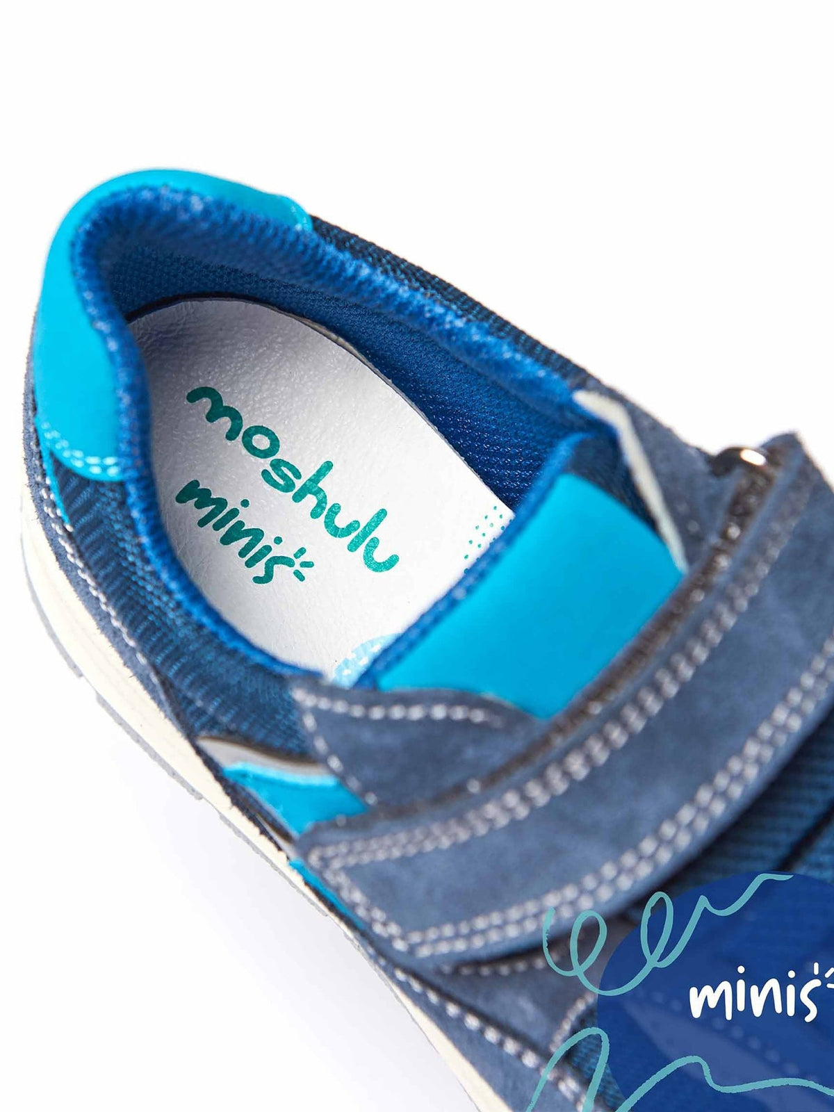 Blue kids faux leather trainers - JUMPING AEGEAN BLUE