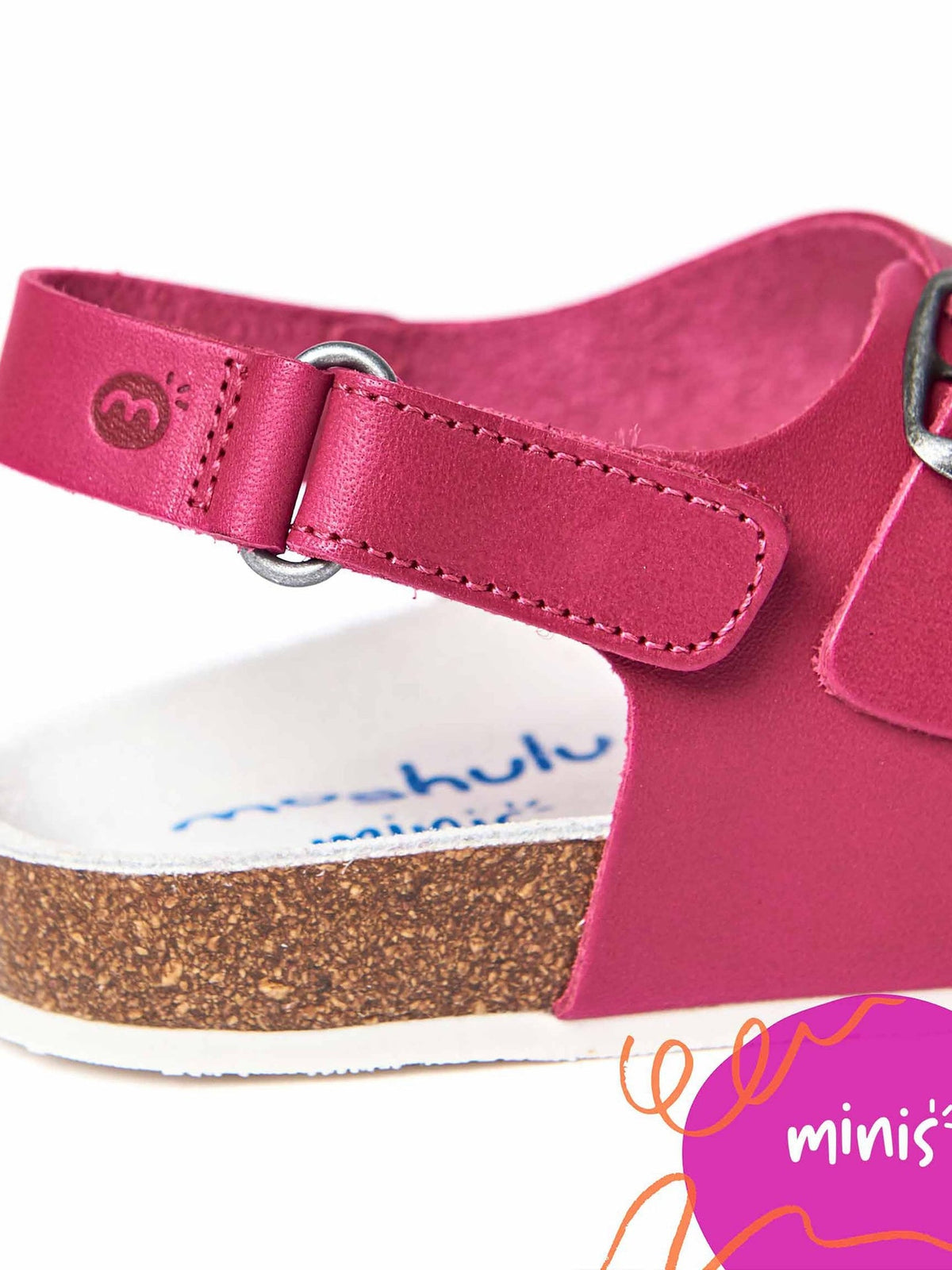 Pink kids cork footbed sandals - MINI PALME FUCHSIA