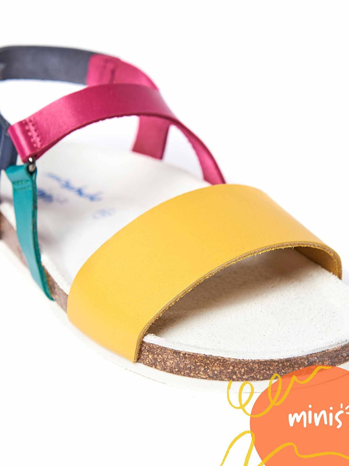Blue kids leather colourful sandals - SPRINGING SKY MULTI