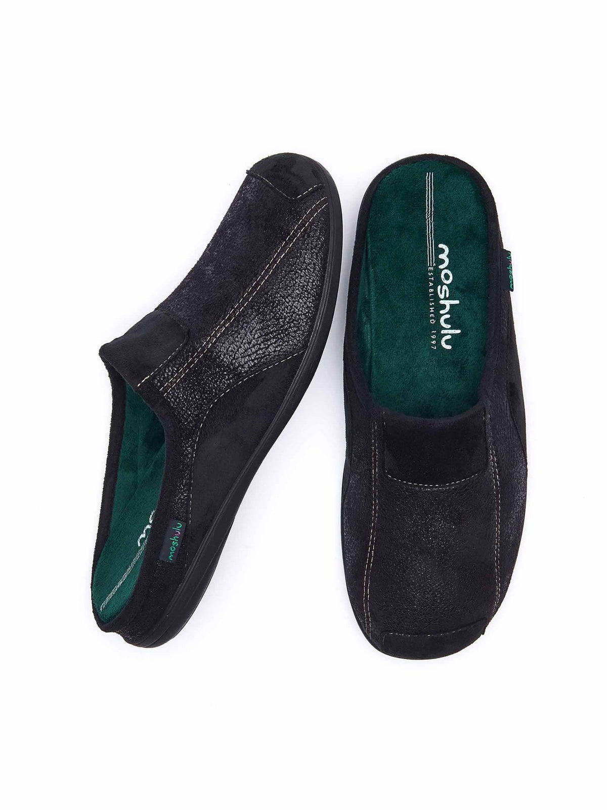 Black men's slip-on slippers - JAKARTA 2 BLACK