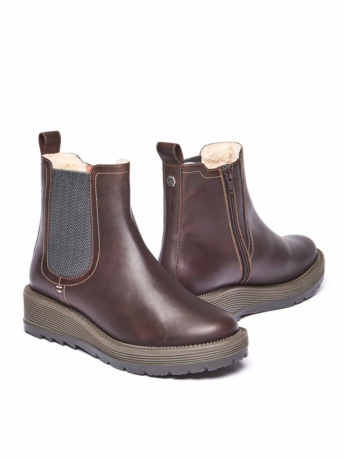 Brown leather ankle boots - KOS CHOCOLATE