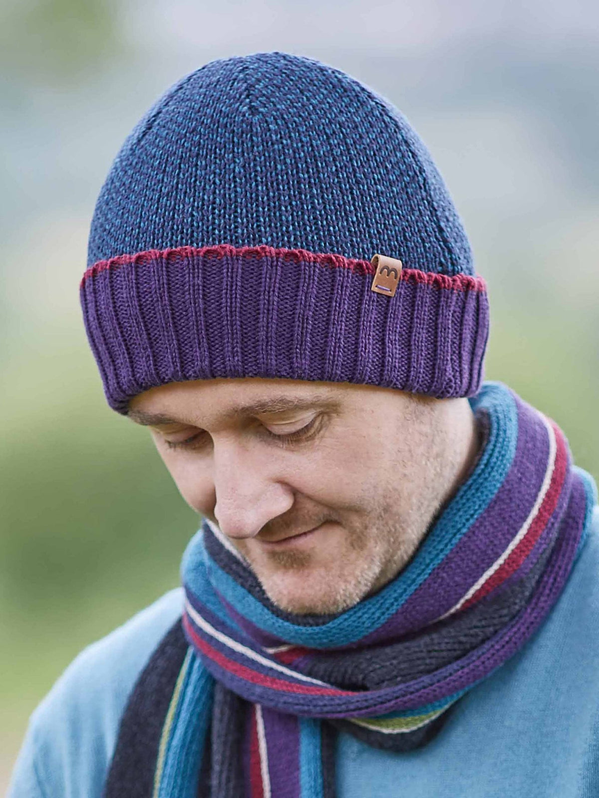 Multi Men's knitted hat - BUTE HAT MULTI