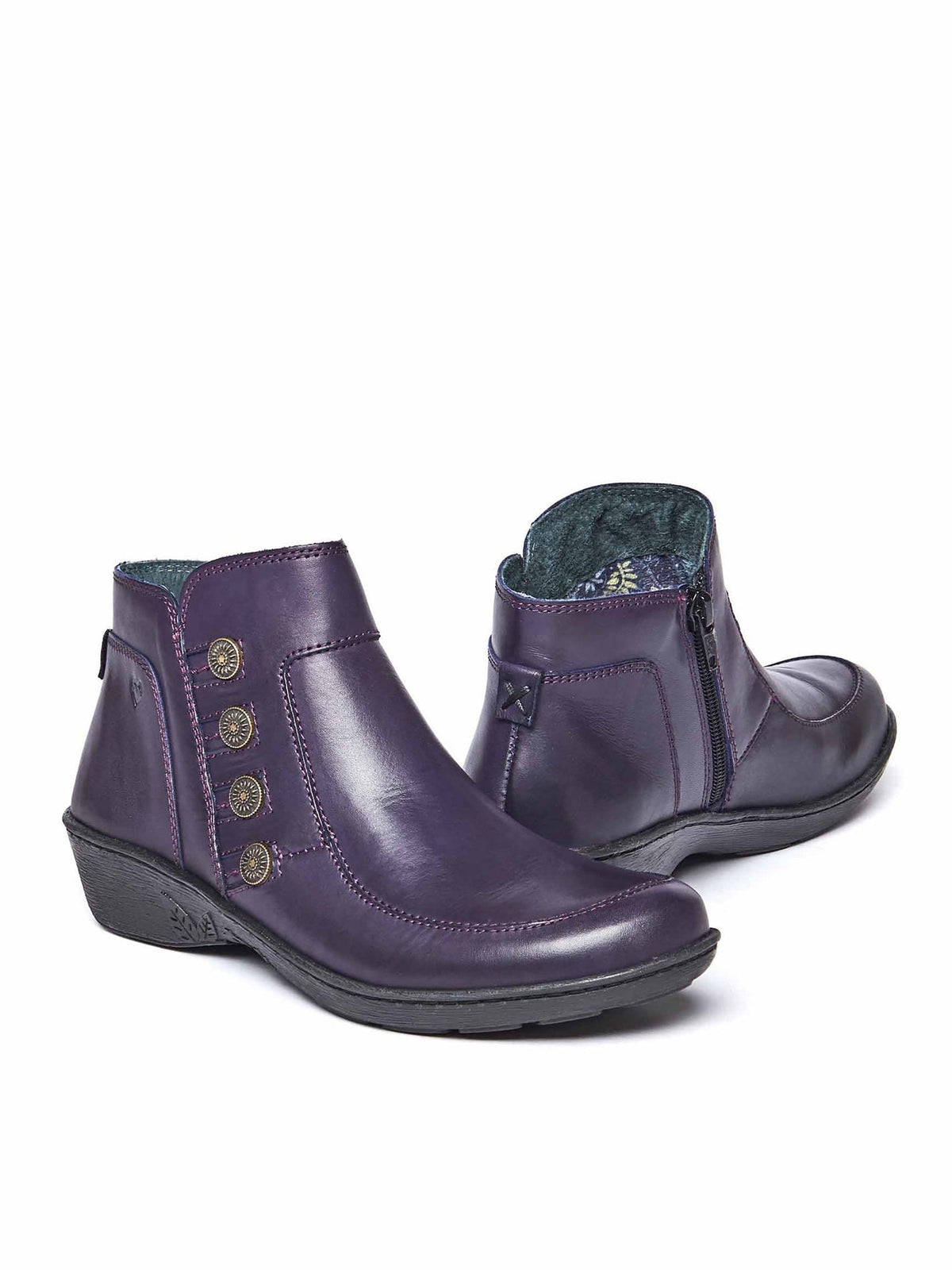 Purple leather lightweight ankle boots - FRUIT DROP 2 DEEP VIOLET