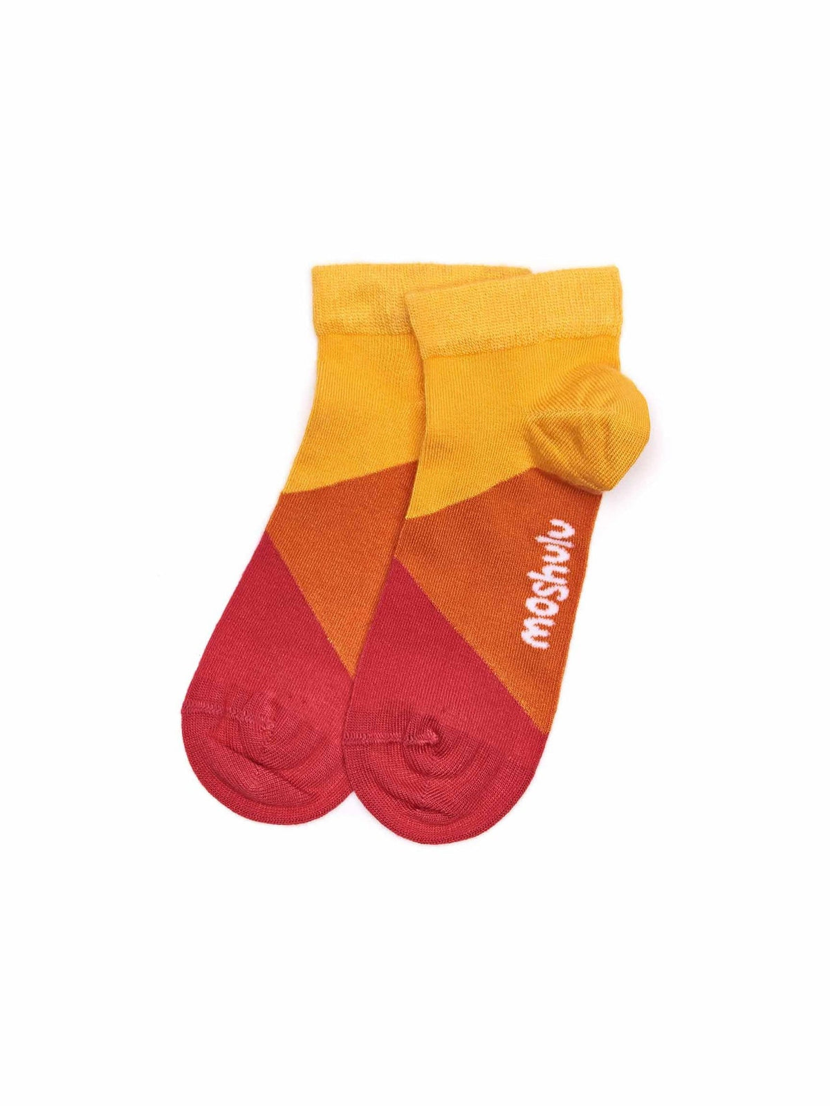 Yellow ladies colour block bamboo trainer socks - CONGAREE YELLOW COLOUR BLOCK