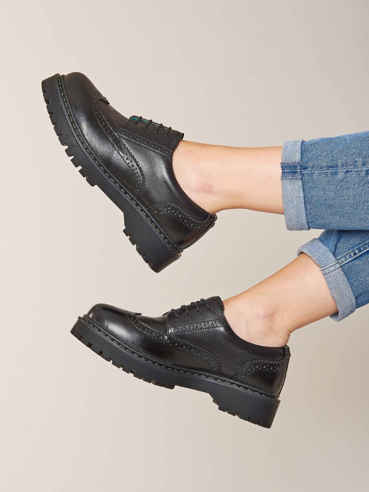 Black women's preppy brogues - ATASSI BLACK