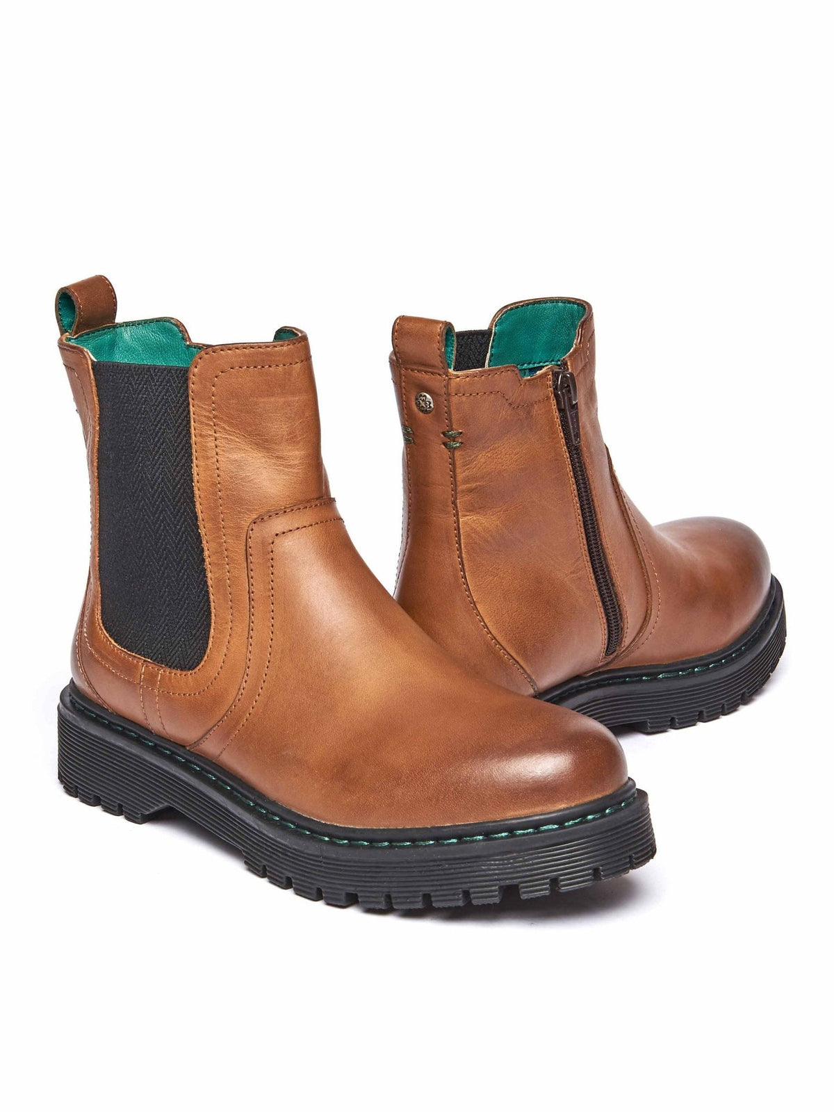 Brown women's leather Chelsea boots - ABNEY TAN