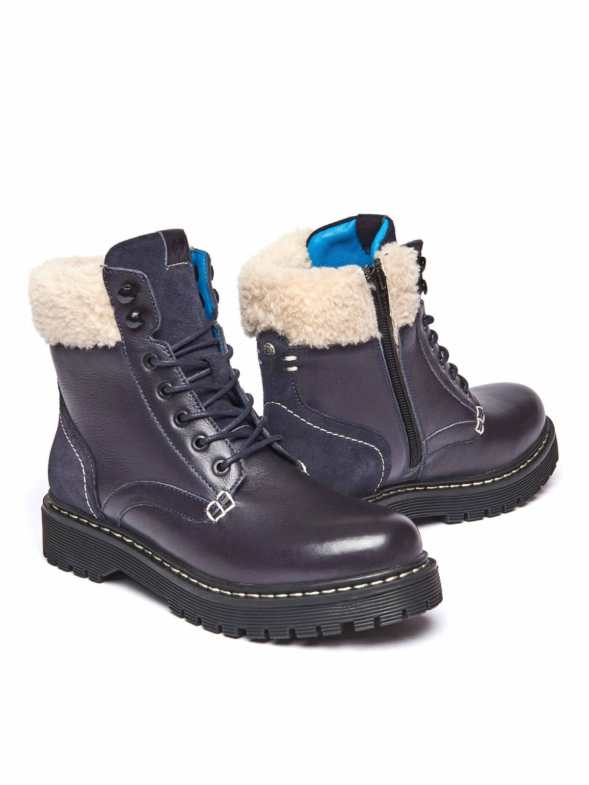 Blue Aviator leather boots - ARBUS INDIGO