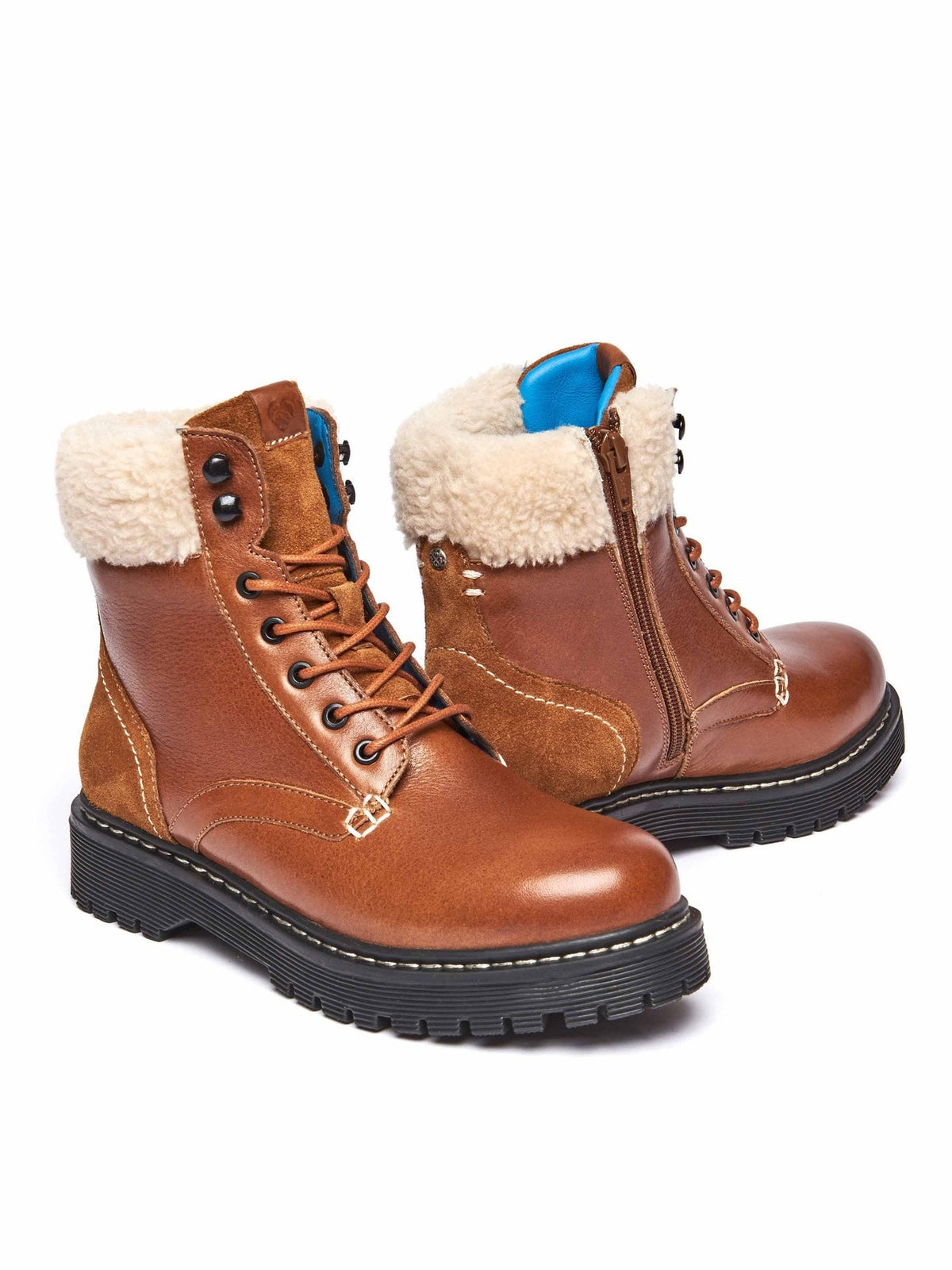 Brown Aviator leather boots - ARBUS TAN