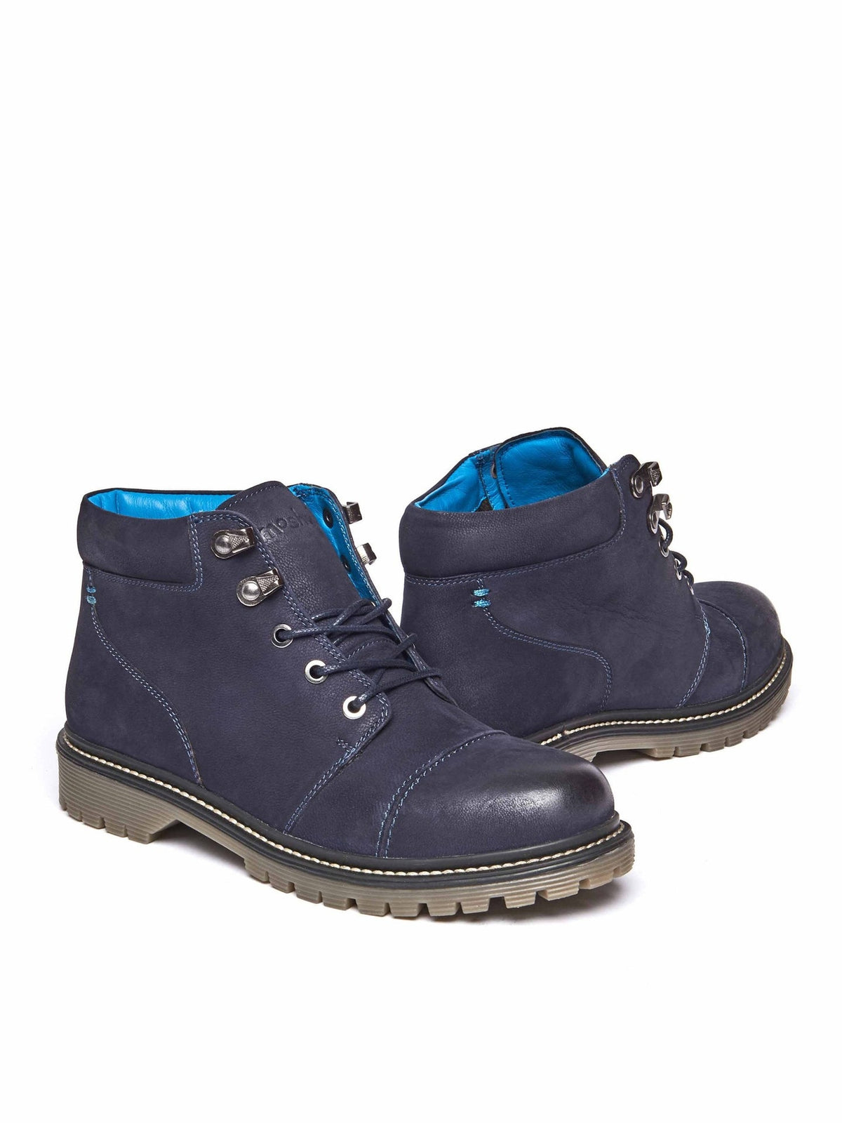 Blue ladies' hiker-style ankle boots - HARTE 2 INDIGO