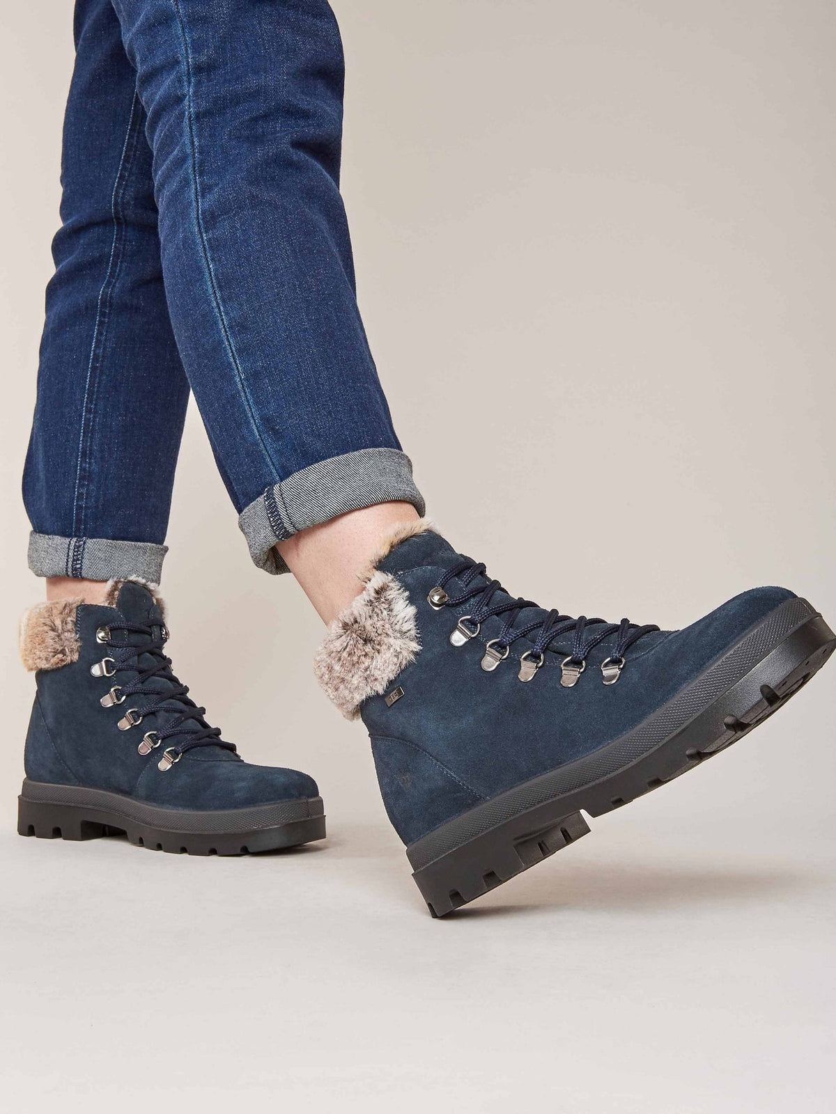 Blue water resistant ankle boots - BEDEW INDIGO