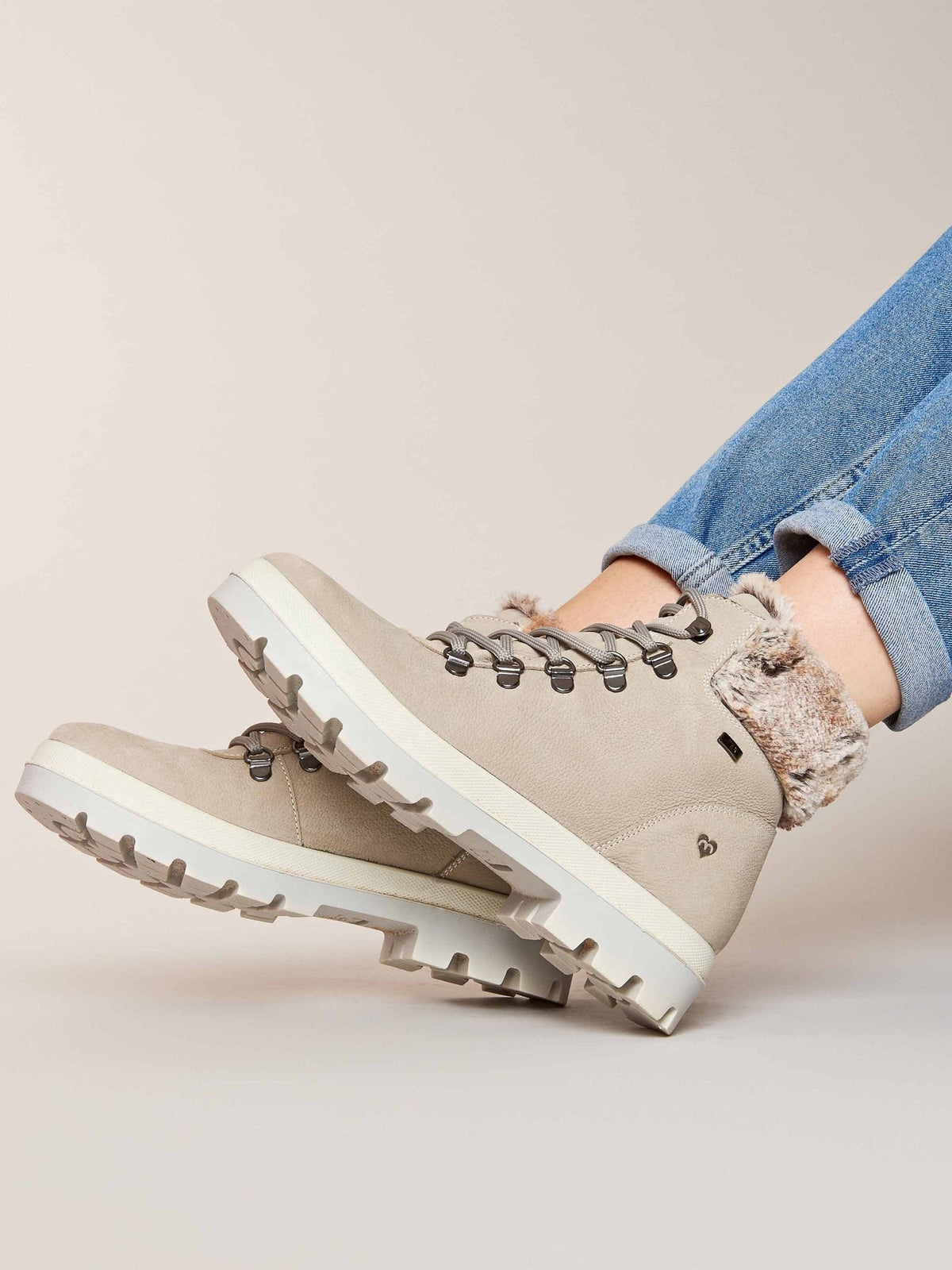 Grey water resistant ankle boots - BEDEW PEBBLE GREY