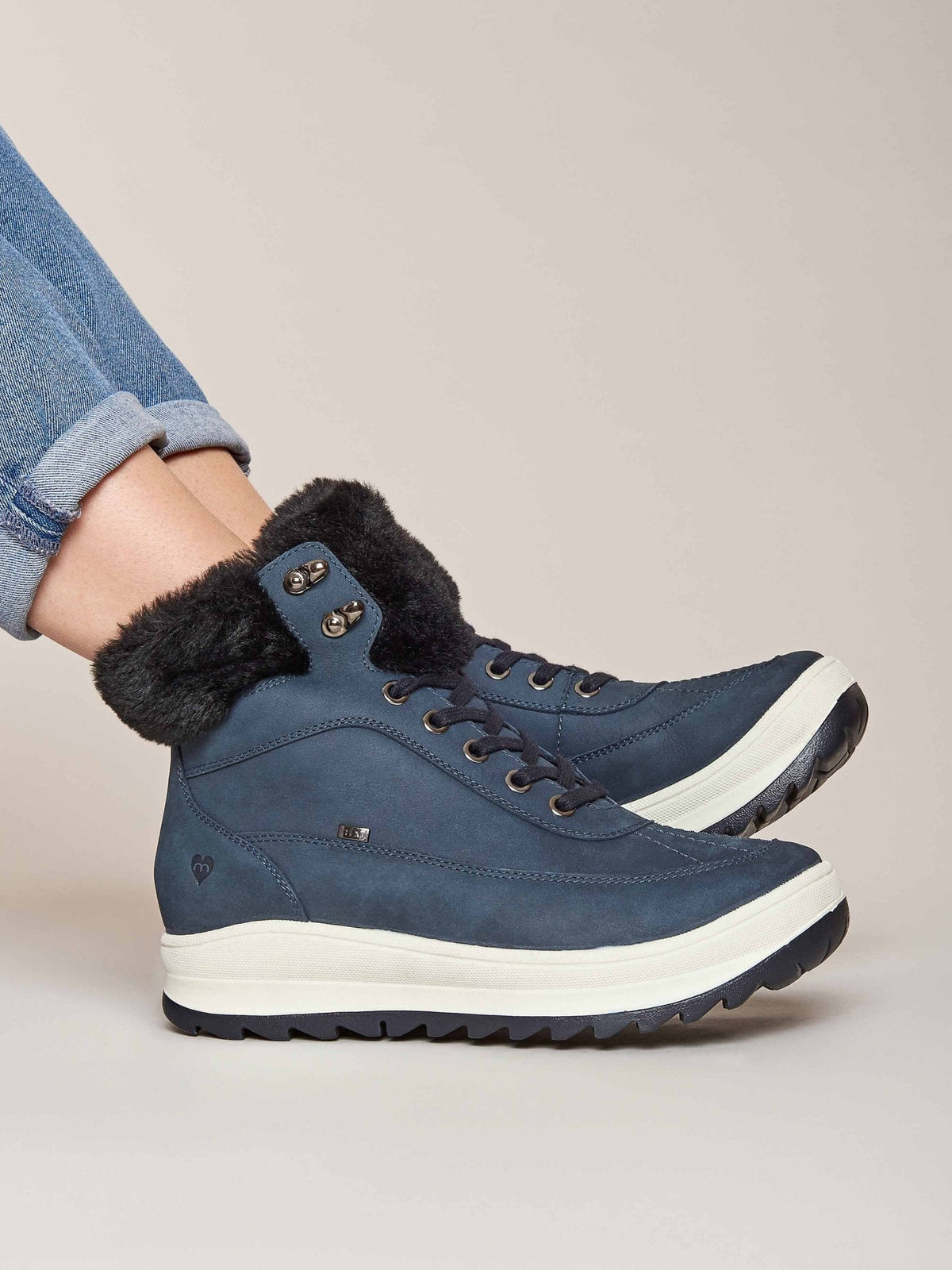 Blue Water resistant lace-up ankle boots - HEERUP INDIGO