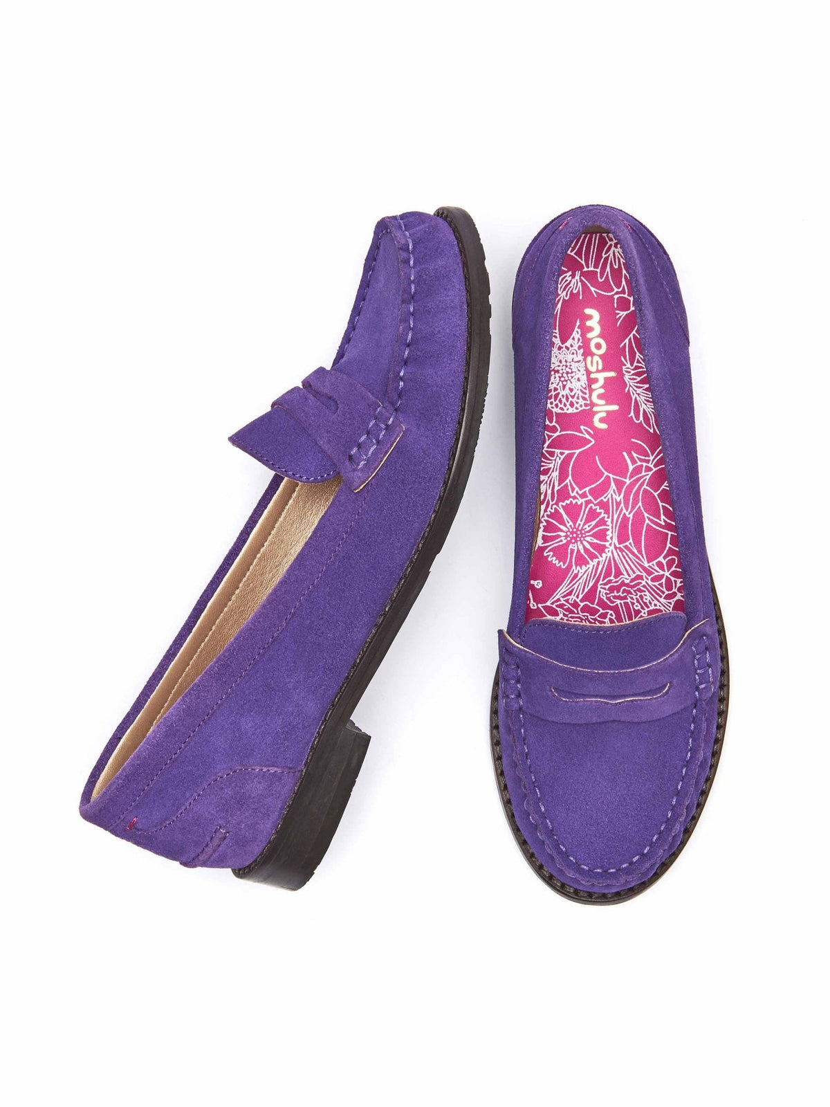 Purple classic suede penny loafers - PETREL SUEDE ROYAL PURPLE