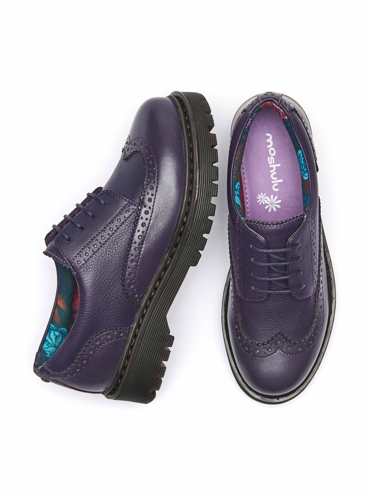Purple women's preppy brogues - ATASSI JEWEL PURPLE