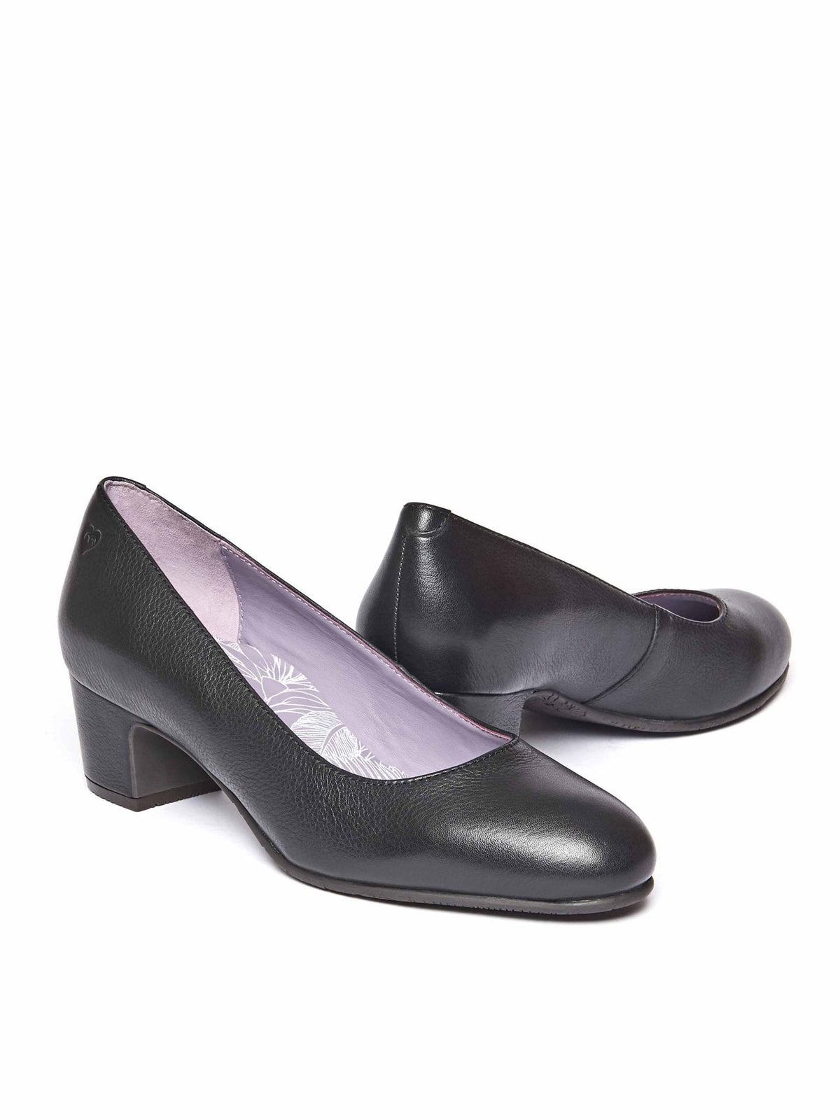 Black block heel court shoes - KEEL BLACK