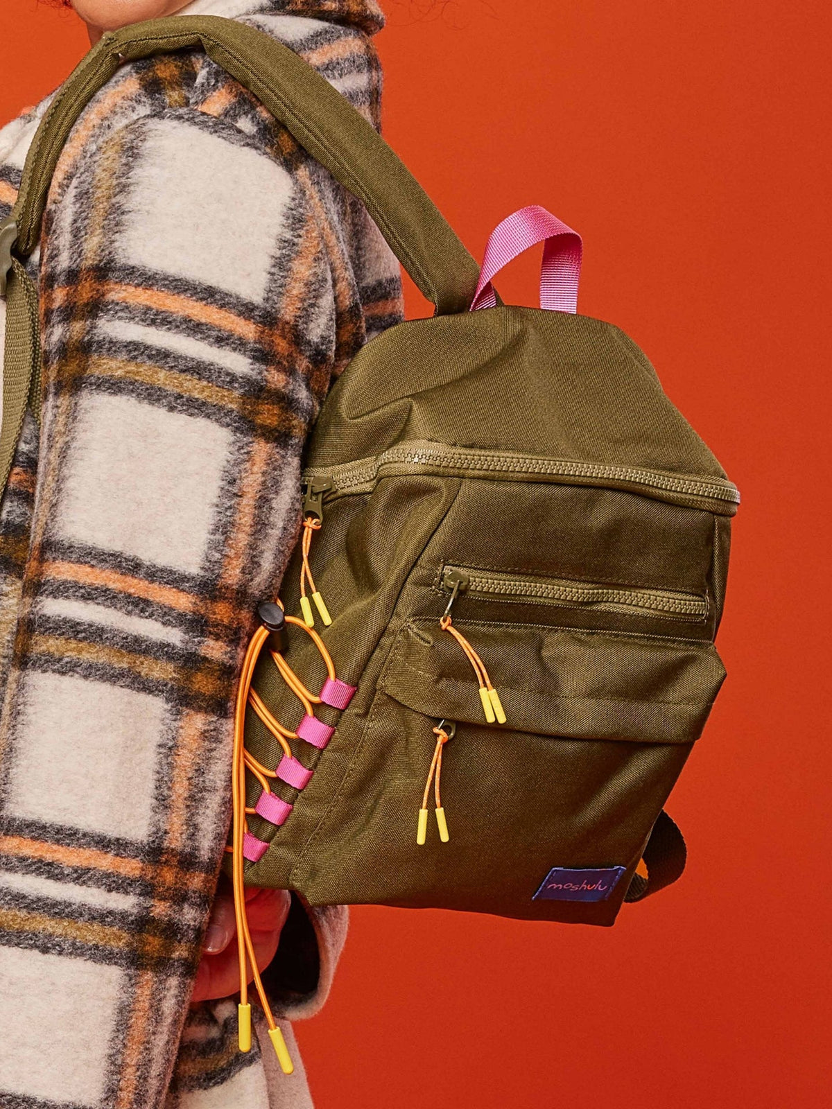 Green water-resistant medium backpack - PANAMA WILD OLIVE
