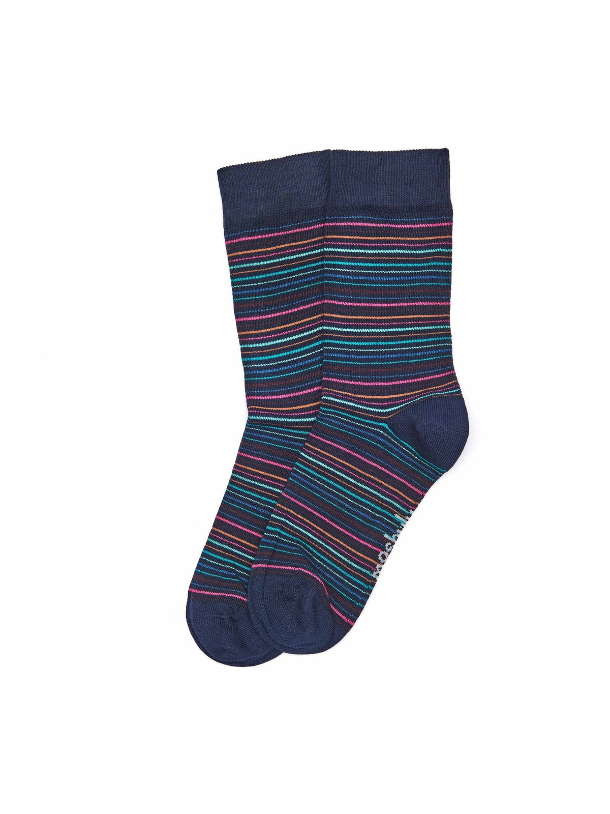 Blue ladies' cotton blend thin striped socks - RASBORA INDIGO