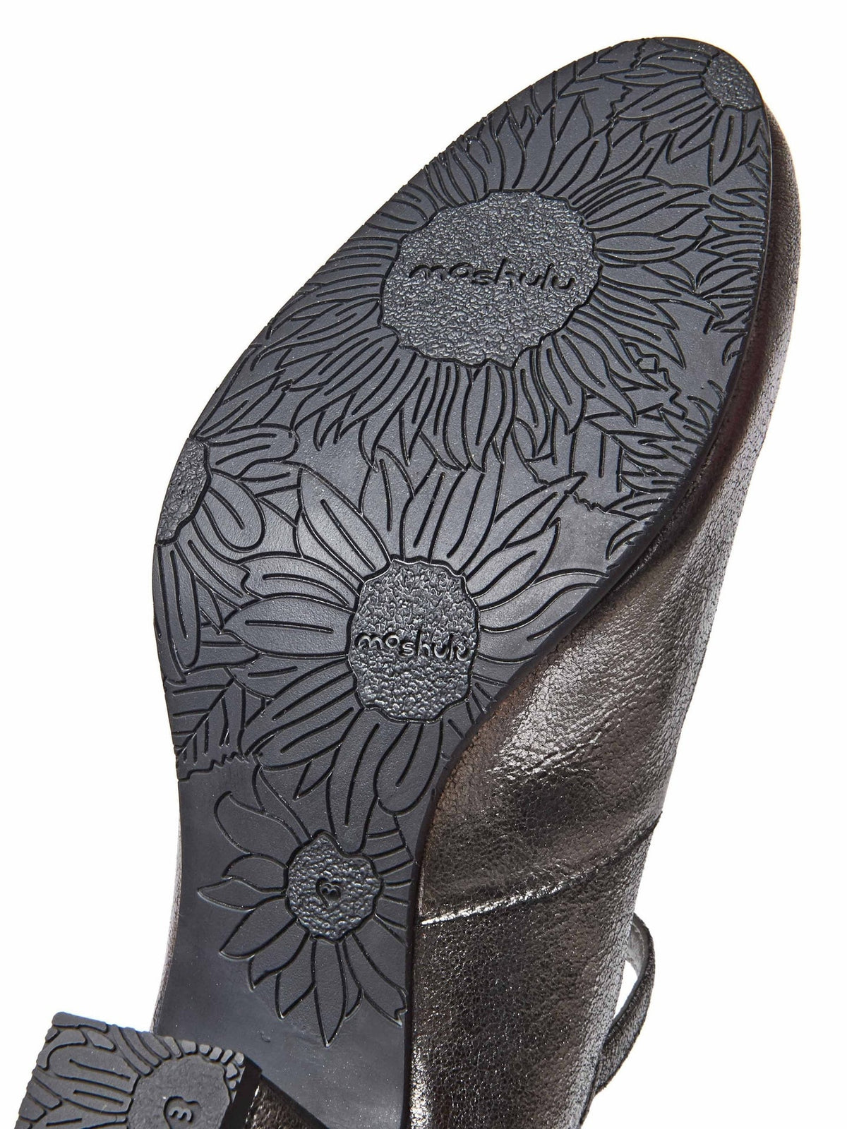 Metallic women's metallic block heel court shoe - GOLDIN CACAO METALLIC