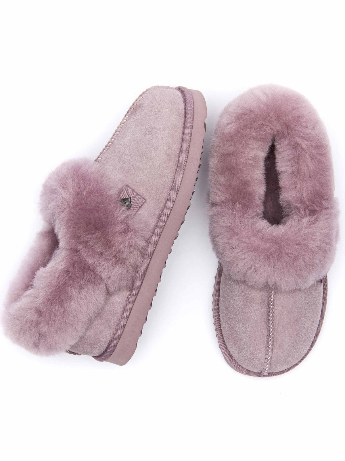 Pink / Purple Ladies' doubleface sheepskin slippers - ALBERTA MAUVE