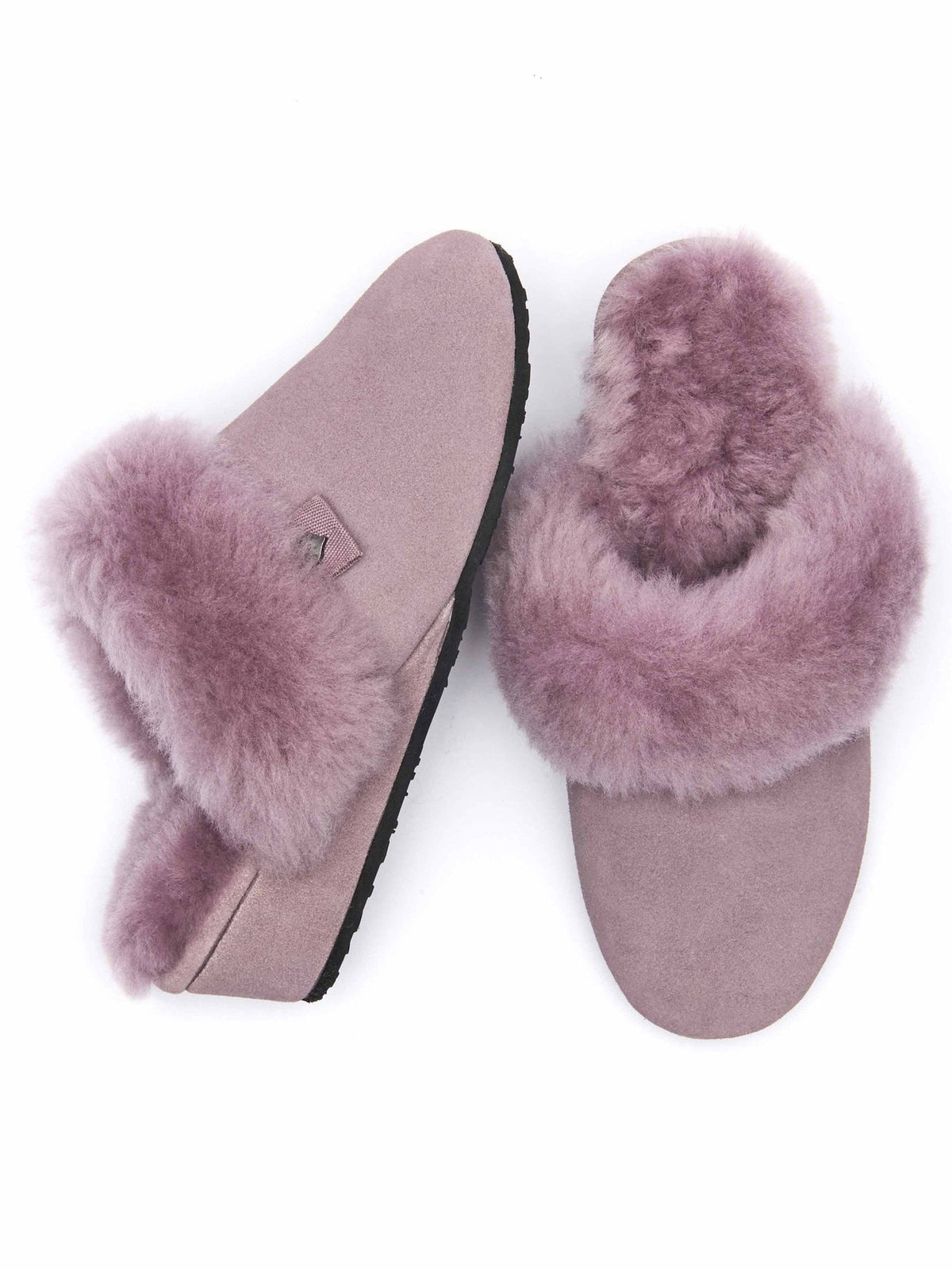 Pink / Purple ladies' sheepskin wedge slippers - CHARELLA MAUVE
