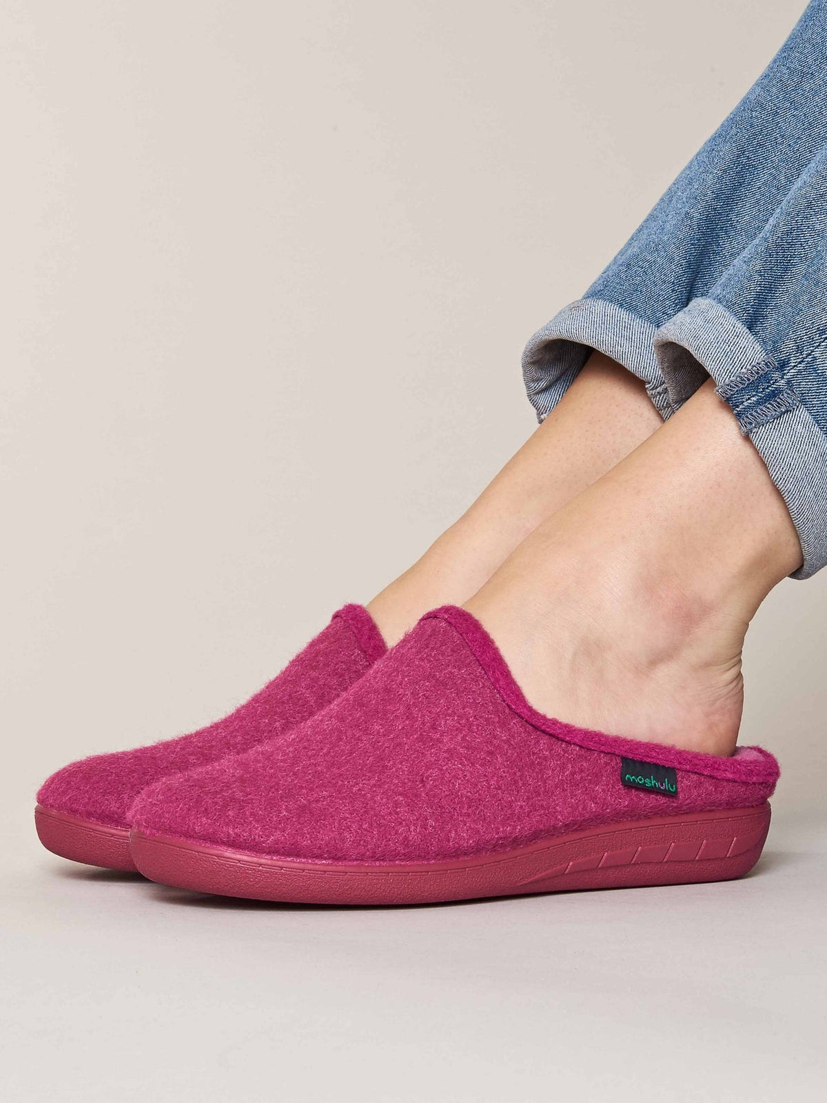 Pink recycled wedge mule slippers - MELVILLE FUCHSIA PINK