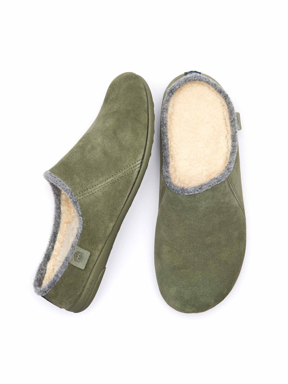 Green men's suede mule slippers - DERRIL SAGE