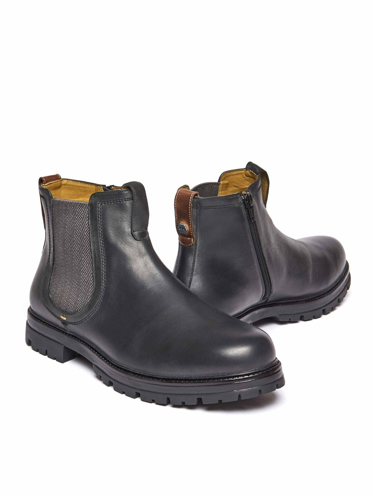 Black men's leather chelsea boot - MAXWELL BLACK