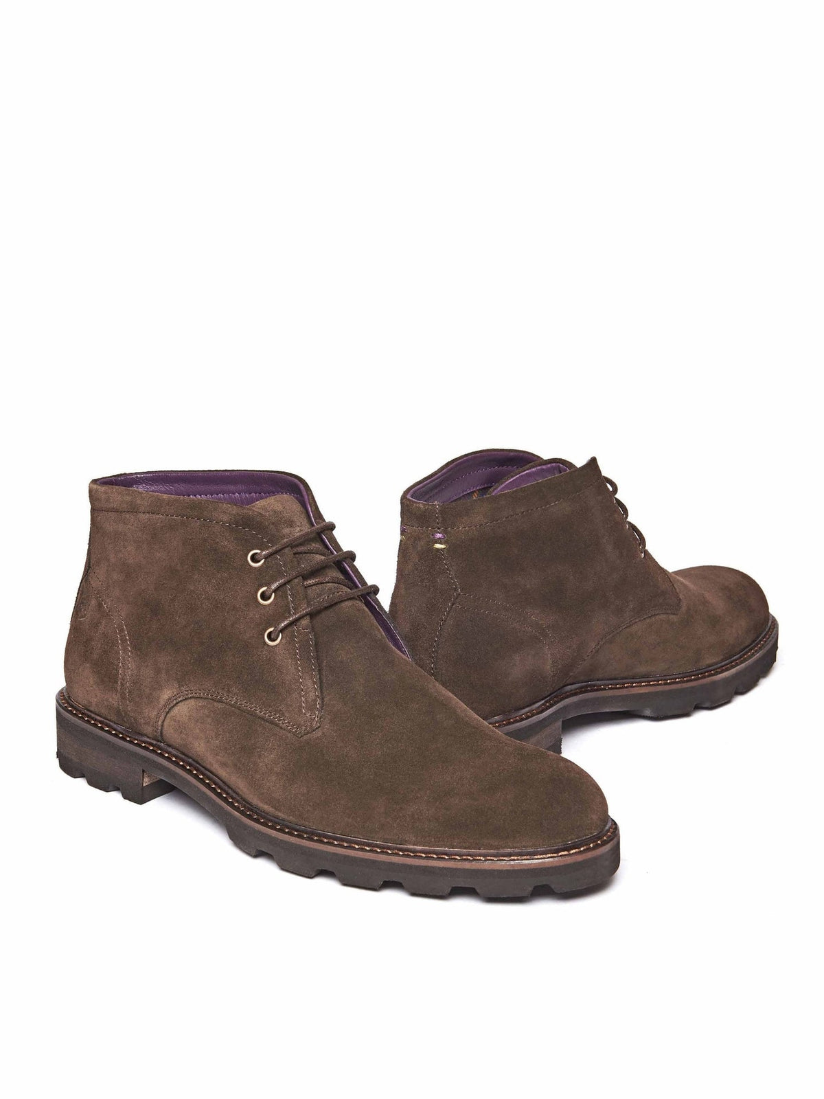 Brown men's suede worker boots - BANTOCK BROWN