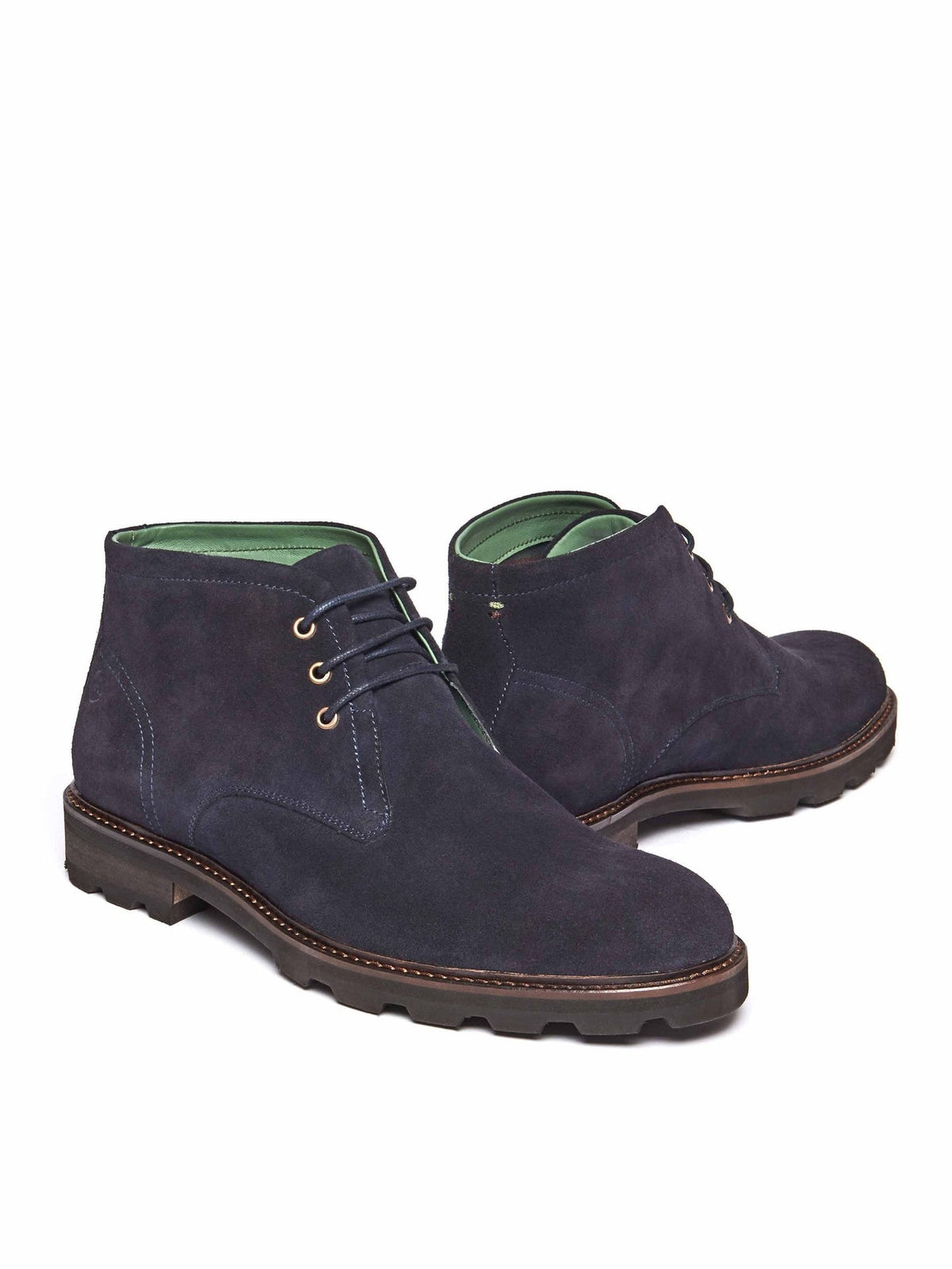Blue men's suede worker boots - BANTOCK NAVY