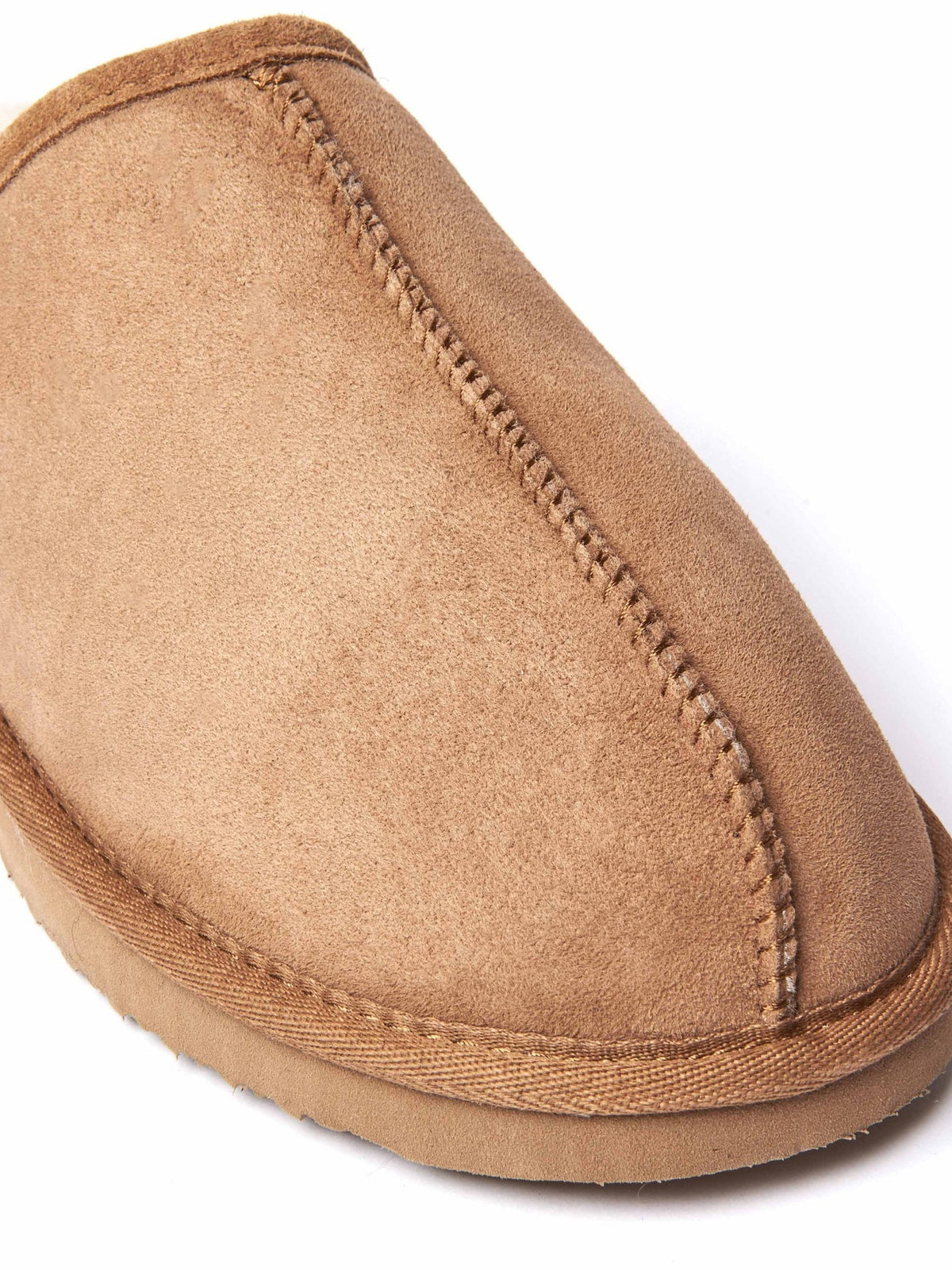 Brown men's luxury sheepskin mule slipper - FOXTAIL TAN