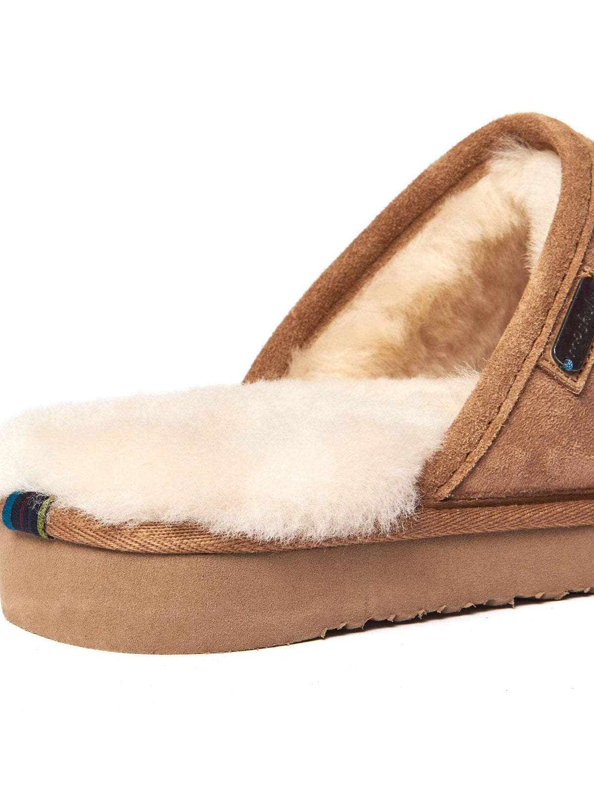 Grey men's luxury sheepskin mule slipper - FOXTAIL GREY