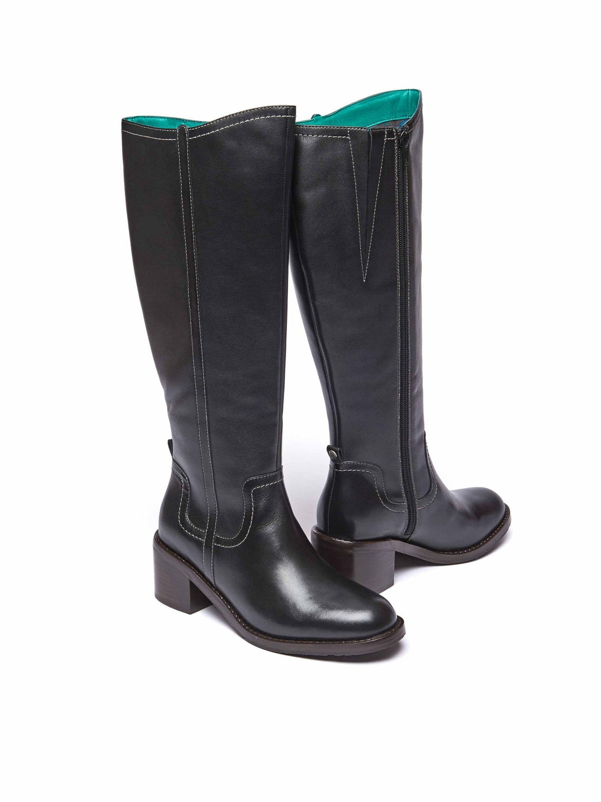 Black heeled long riding boots - HEPWORTH BLACK