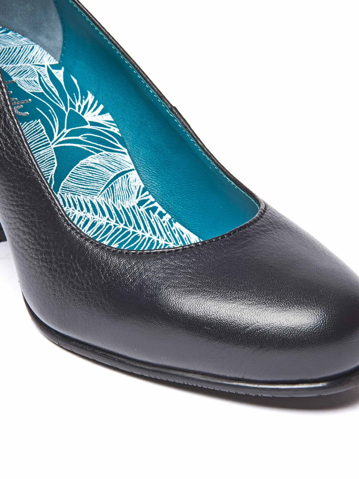 Purple leather block heel court shoes - ASANTE LEATHER JEWEL PURPLE