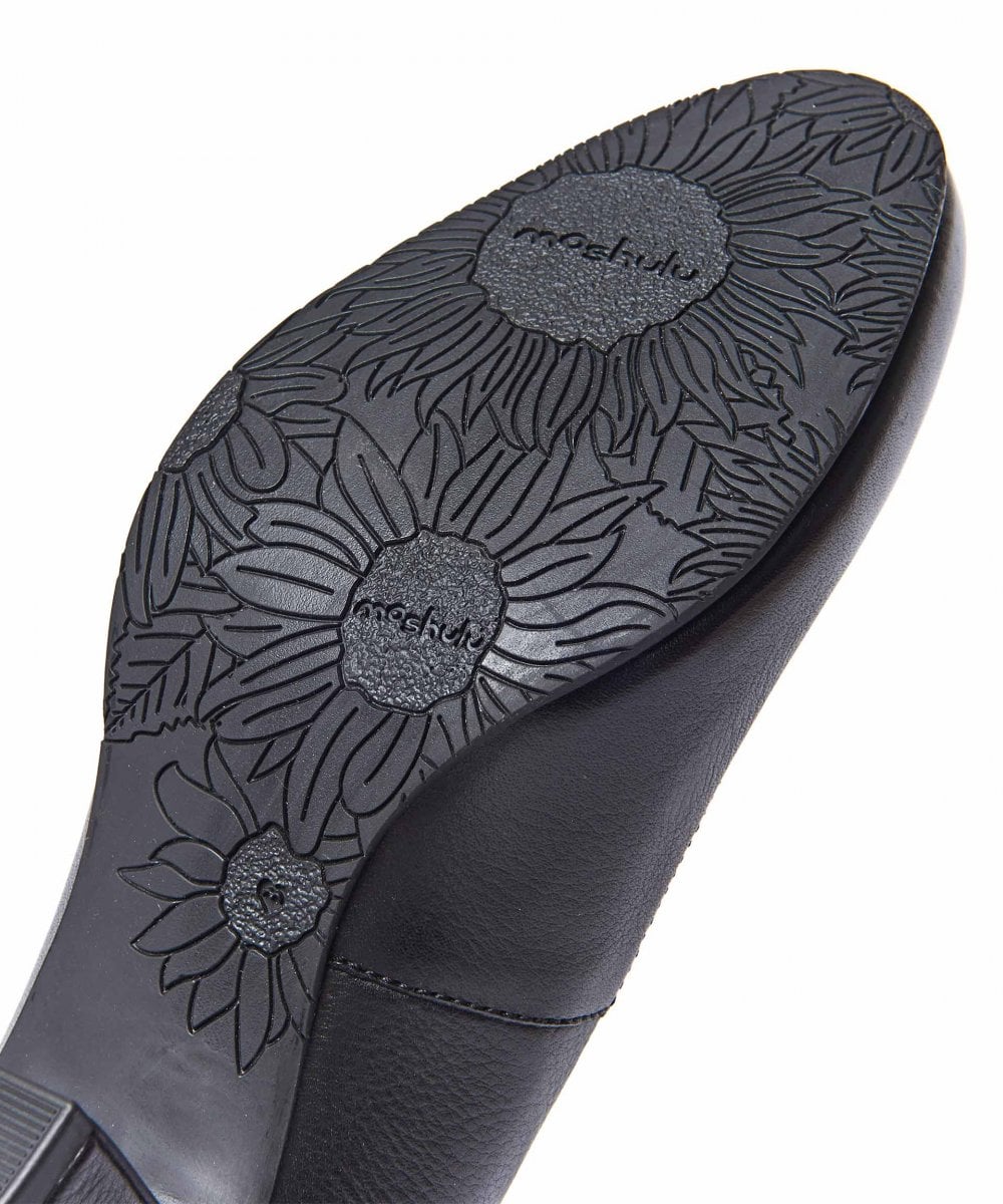 Purple leather block heel court shoes - ASANTE LEATHER JEWEL PURPLE