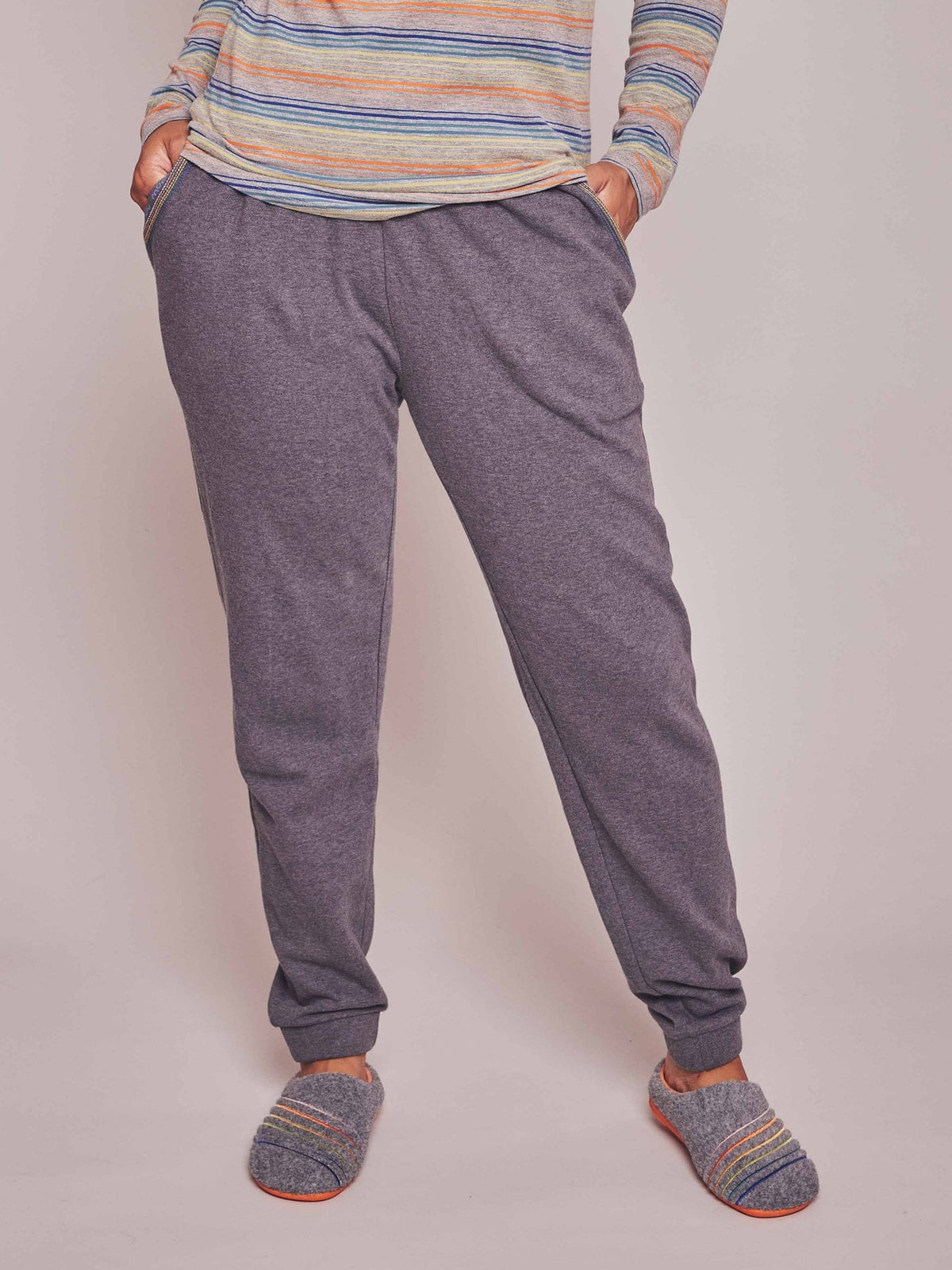 Neutral / Grey Ladies' relaxed loungewear joggers - DOZE JOGGERS SLATE MARL