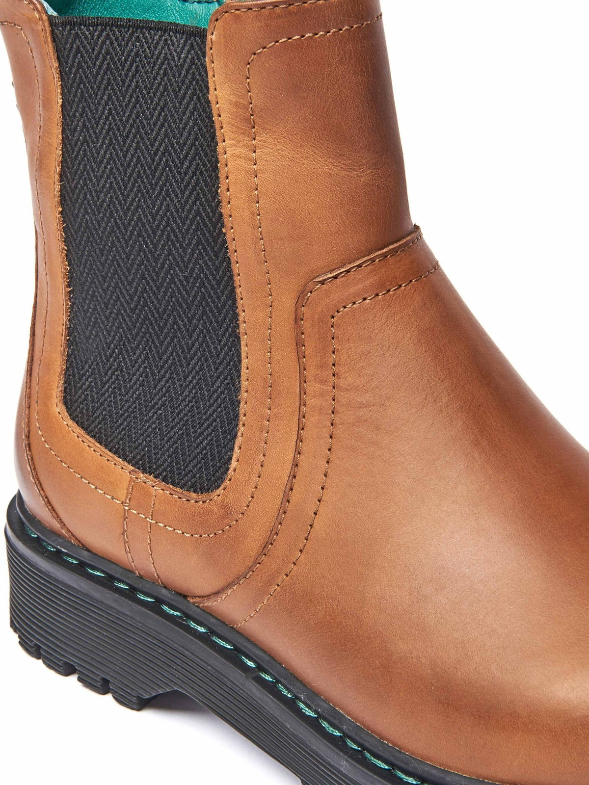 Brown women's leather Chelsea boots - ABNEY TAN